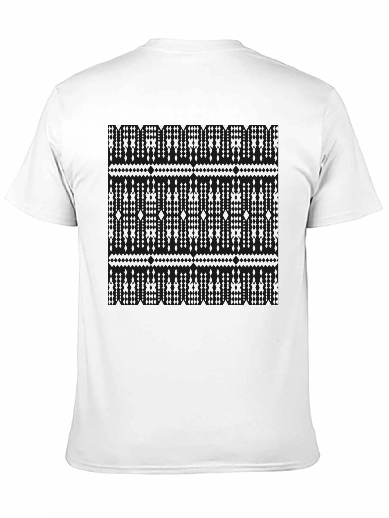 Black Geometric Pattern Black T-Shirt view 11