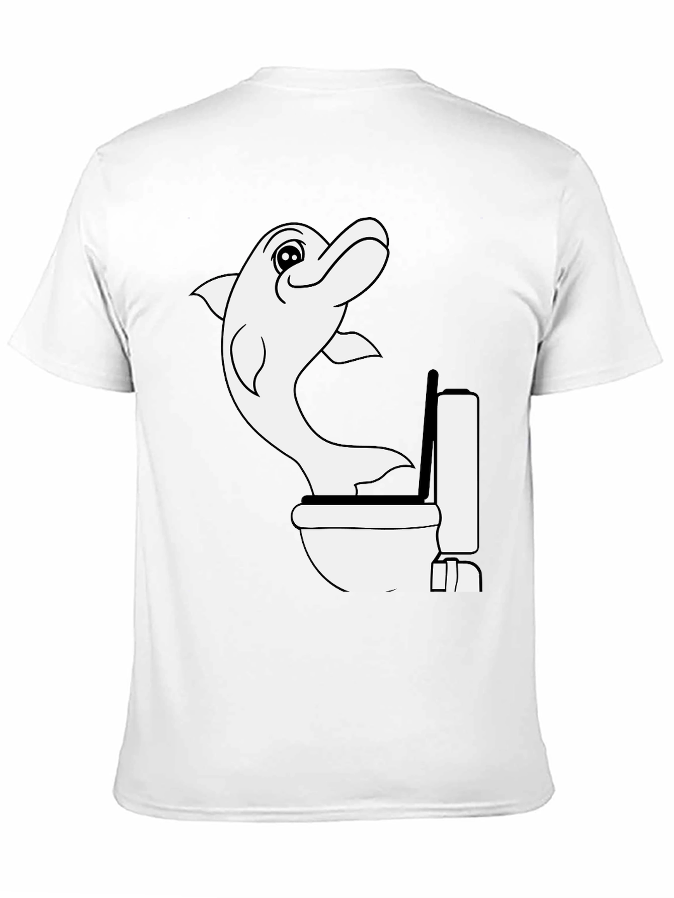 Black Dolphin Toilet Humor T-Shirt view 11
