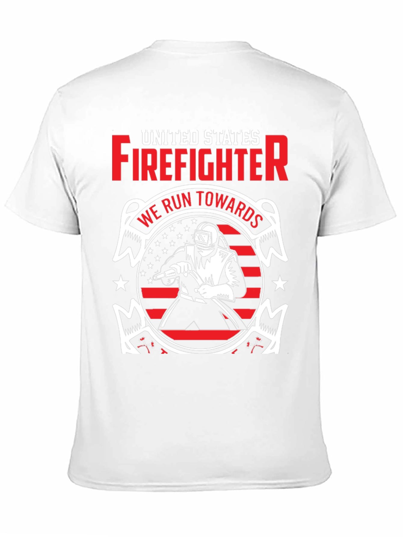 Black United States Firefighter Graphic T-Shirt view 11