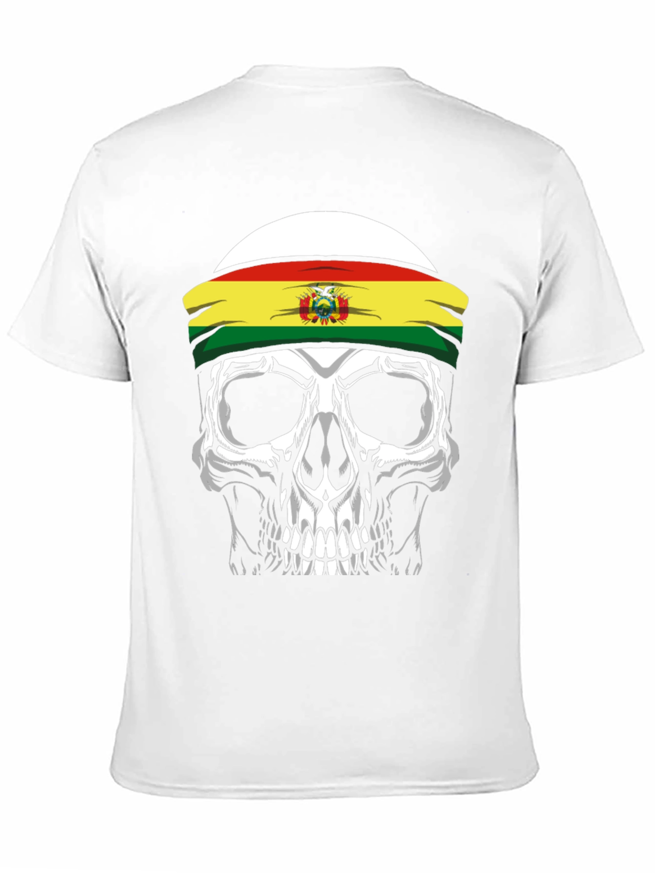 Skull T-Shirt with Bolivian Flag Headband - 11