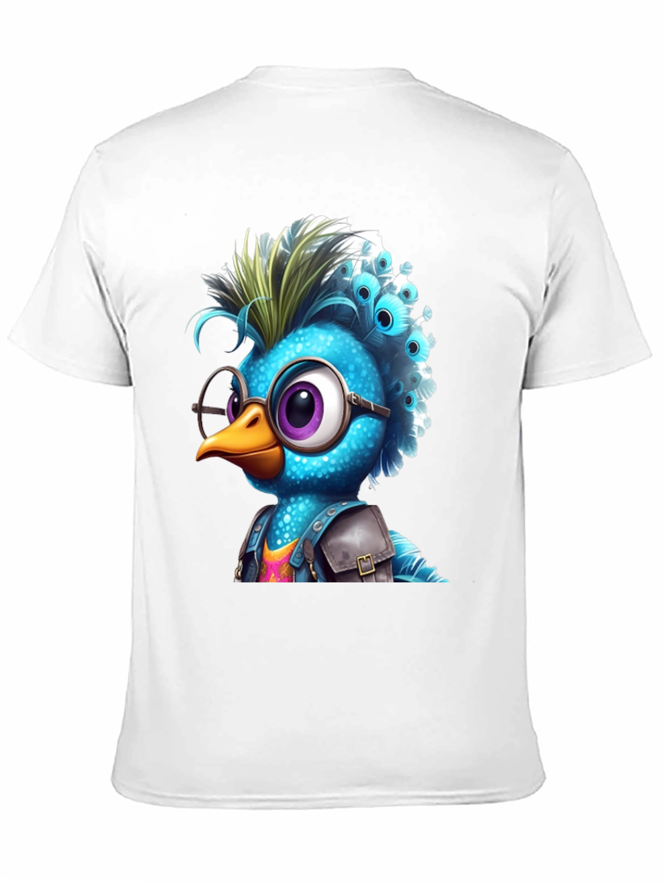 Black Cartoon Bird Graphic T-Shirt view 11