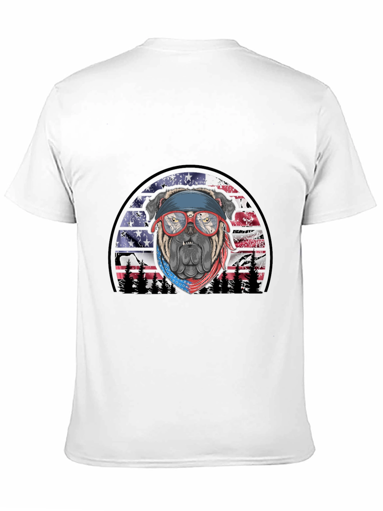 Black Patriotic Bulldog T-Shirt view 11