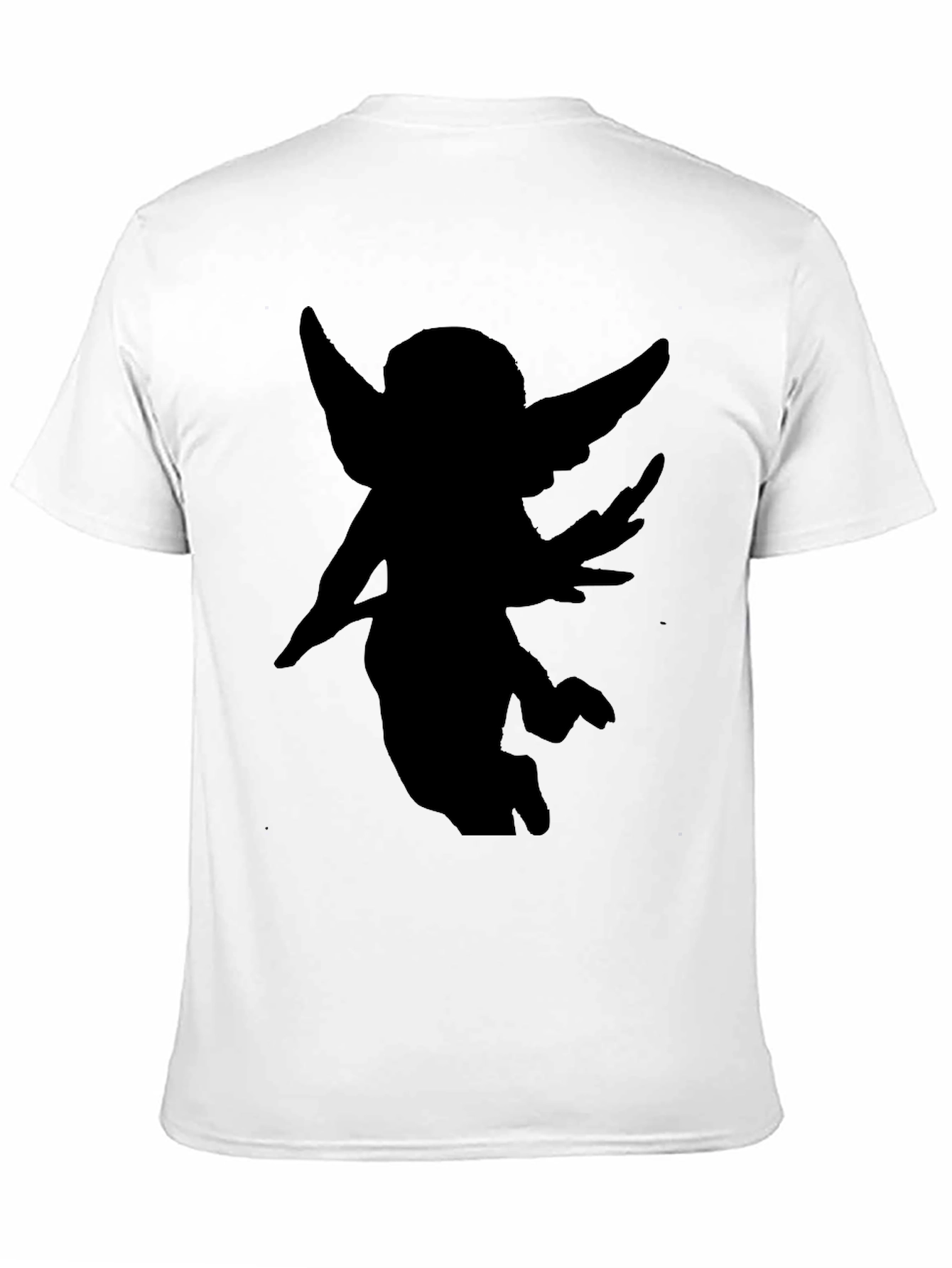 Black Angel Silhouette Black T-Shirt view 11