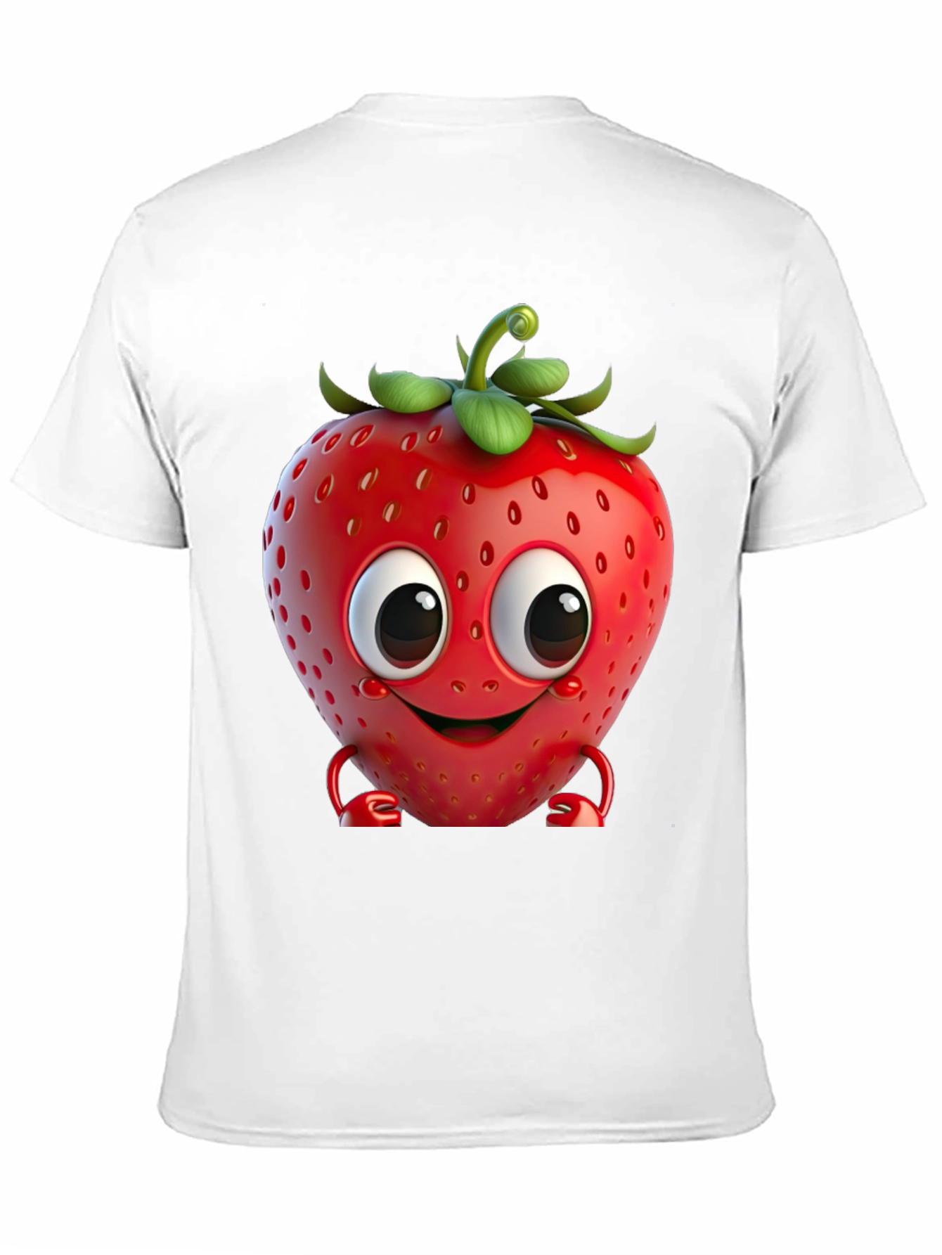 Black Cute Strawberry Character Graphic Tee - Black view 11