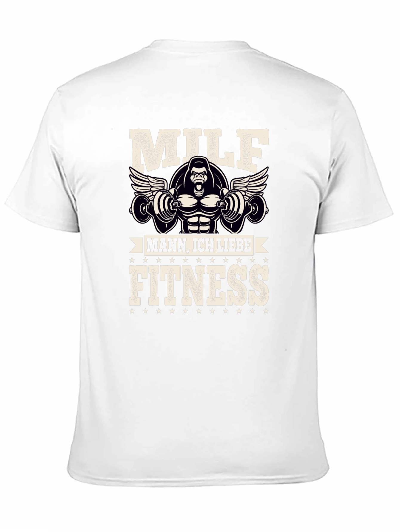 Black Milf Mann Fitness Gorilla Black Graphic Tee view 11