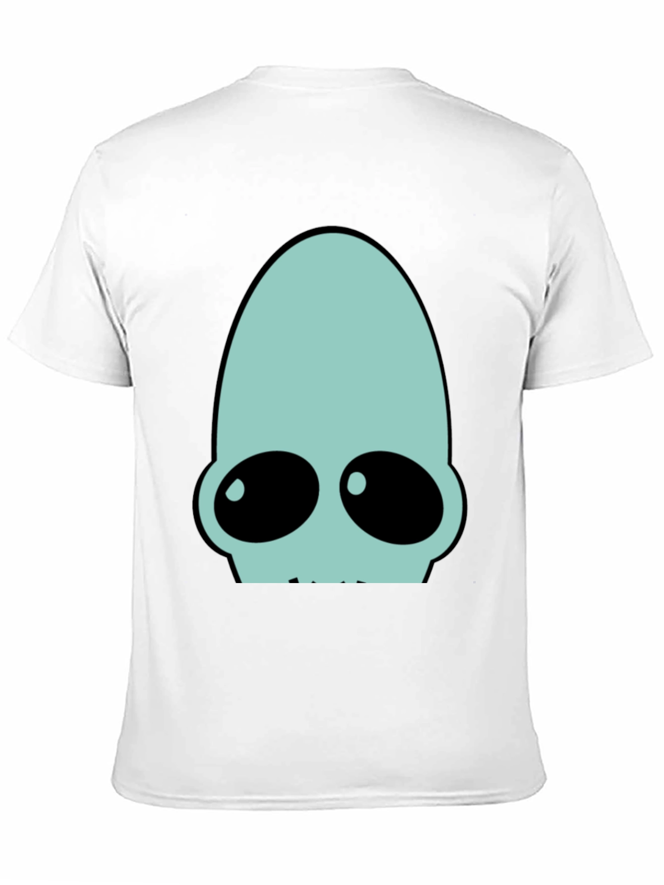 Black Futuristic Alien Head Graphic Tee - Black view 11