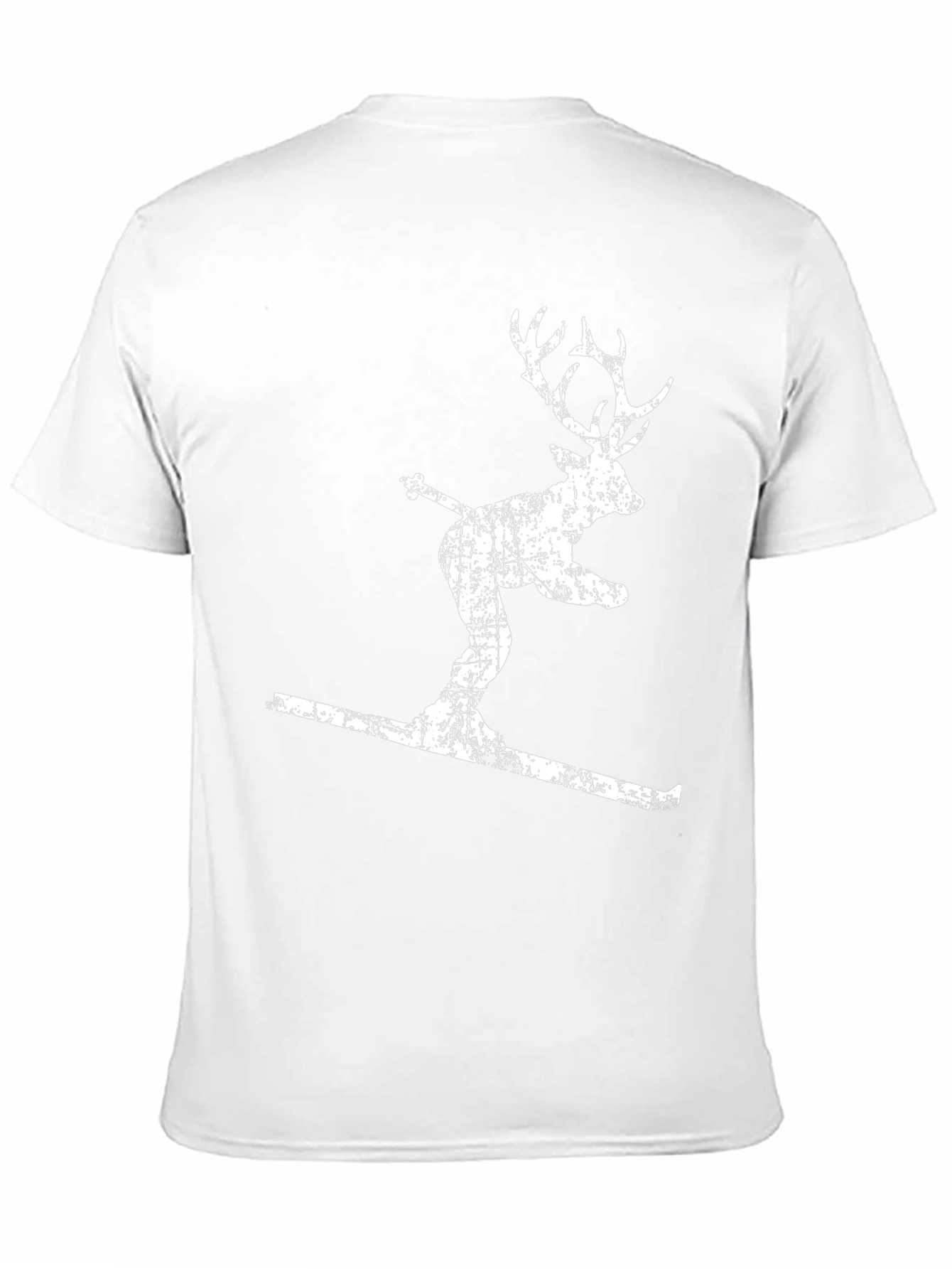 Black Skiing Deer Graphic T-Shirt - Men's Black Tee view 11
