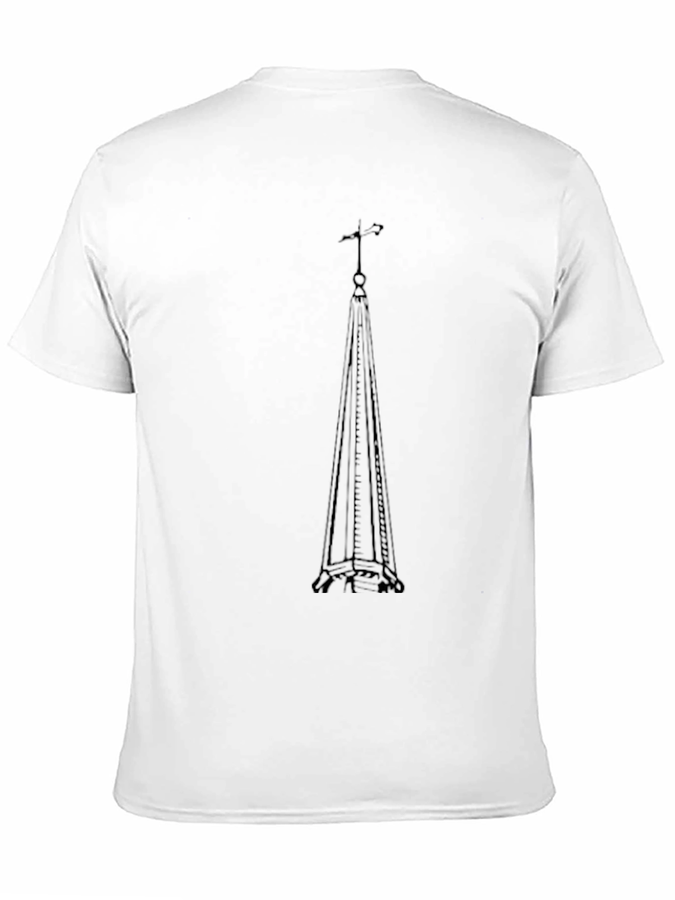 Black Eiffel Tower Silhouette Graphic Tee - Black Cotton Blend view 11