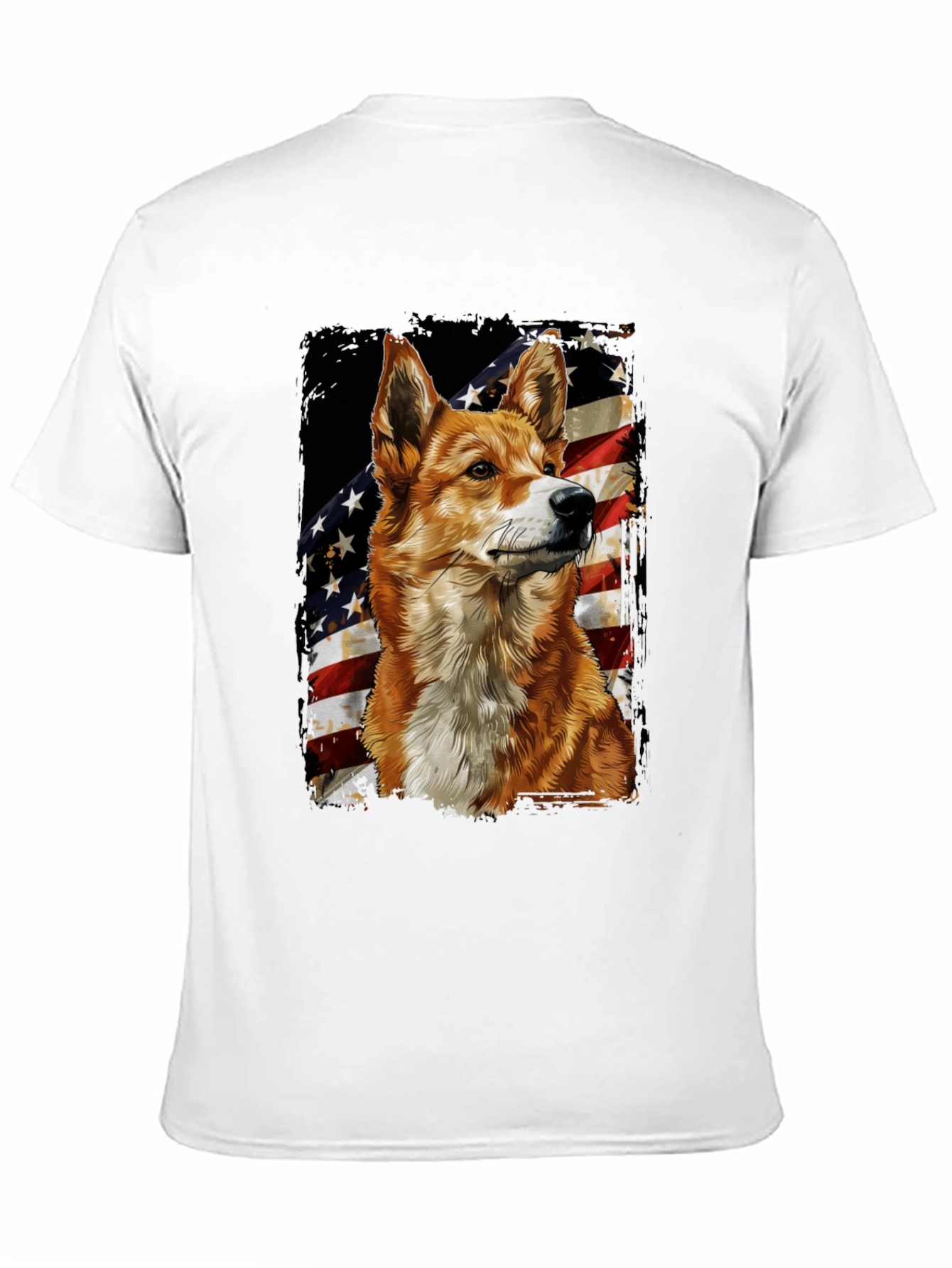 Black Patriotic Dog Graphic Tee - American Flag Design view 11
