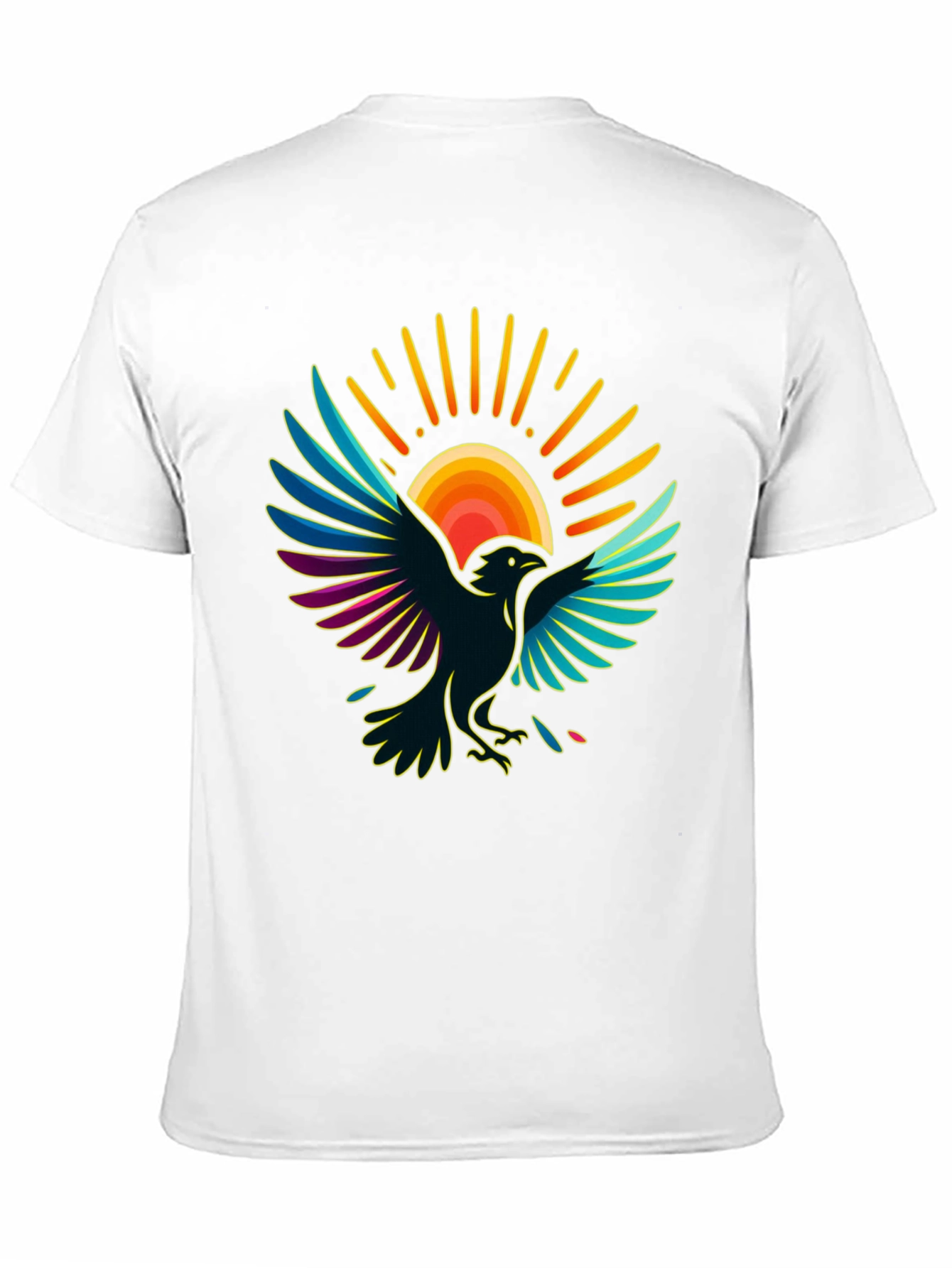 Black Raven Sun T-Shirt - Artistic Graphic Tee view 11