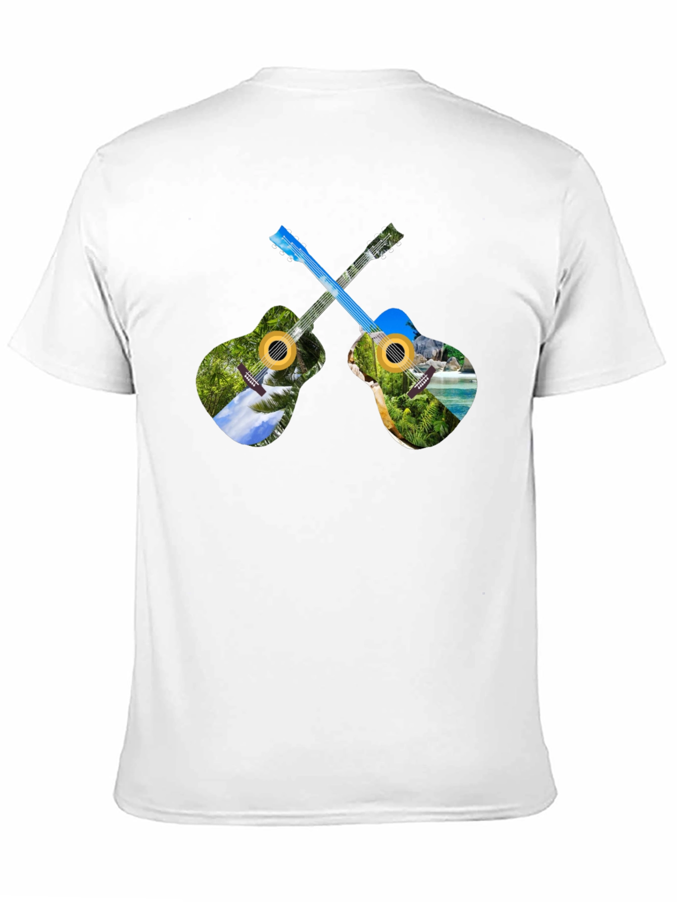 Black Tropical Guitar T-Shirt - Island Vibes view 11