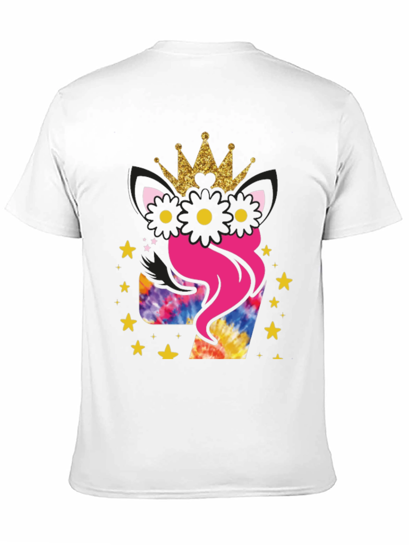 Black Girl's 7th Birthday Unicorn T-Shirt view 11