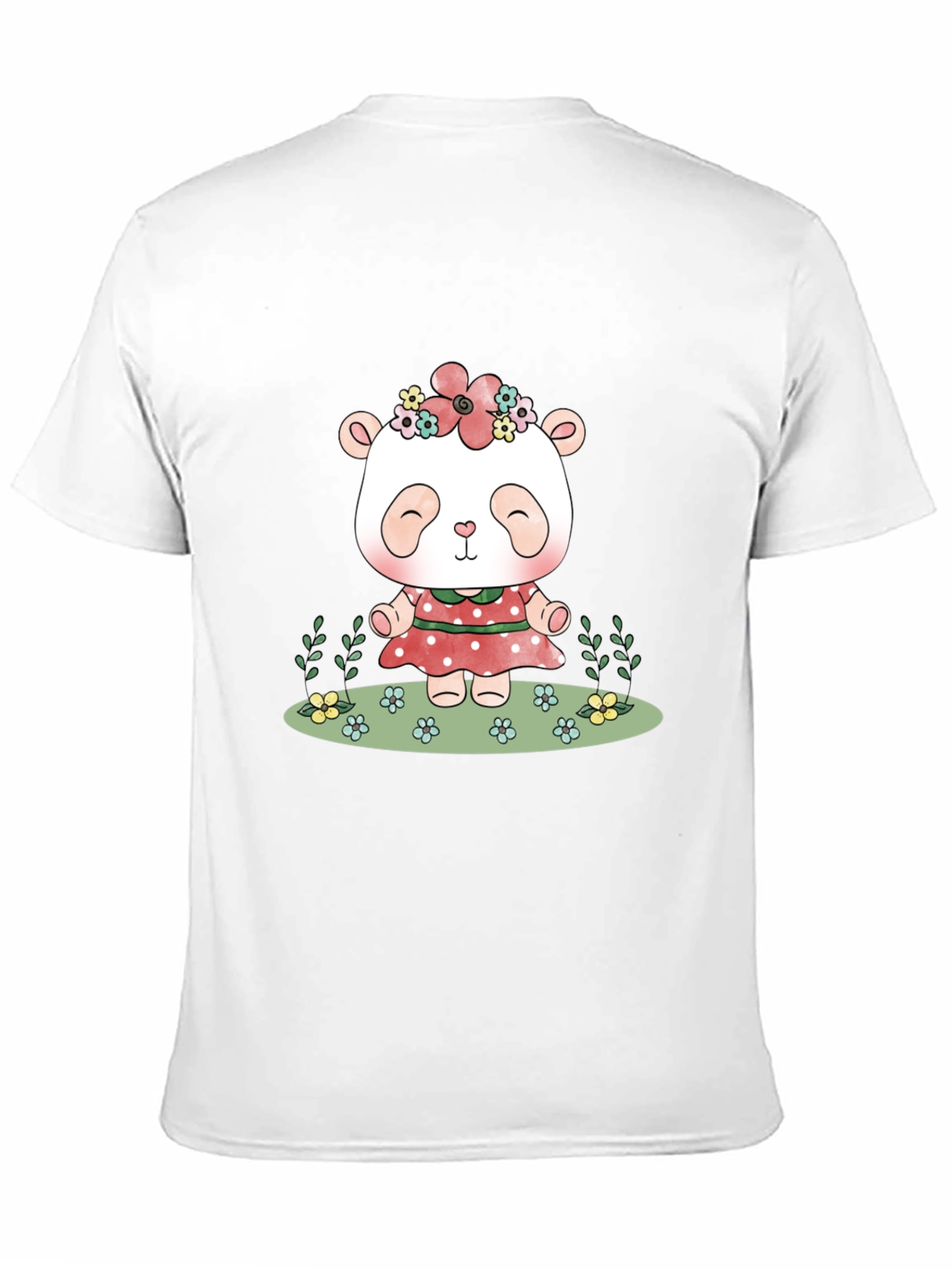 Black Cute Panda Bear Graphic Tee - Black Casual T-Shirt view 11