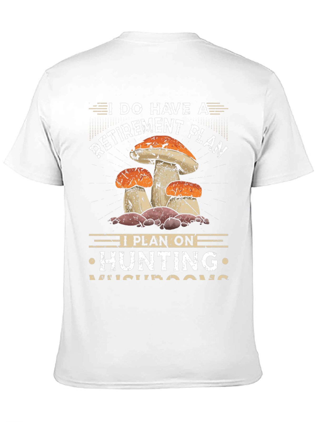 Black Mushroom Hunting Retirement Plan Graphic Tee view 11