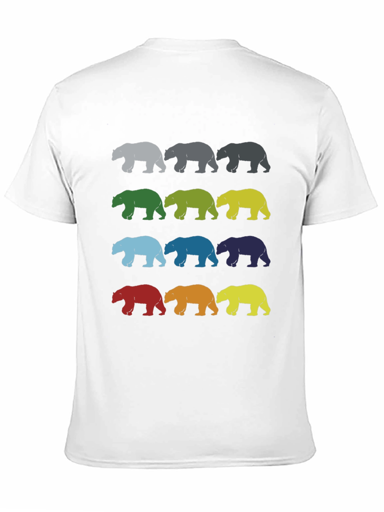 Black Colorful Bear Graphic T-Shirt - Novelty Design view 11