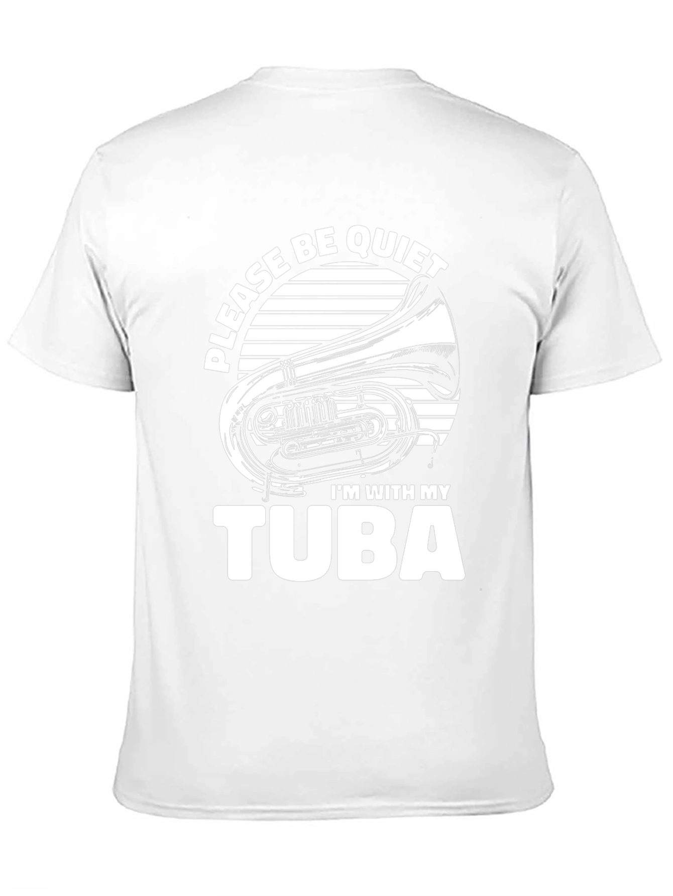 Black Please Be Quiet Tuba T-Shirt view 11