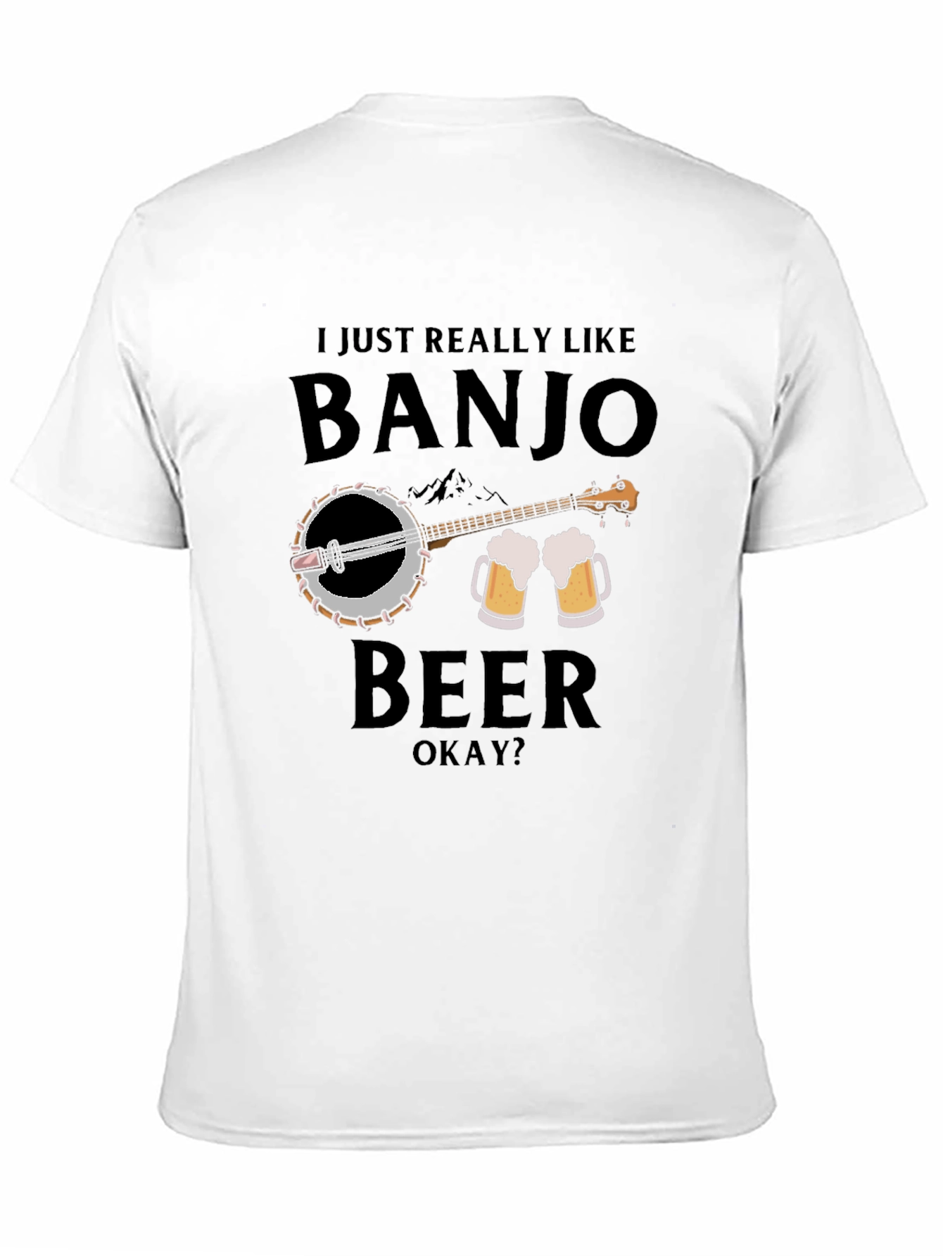 Black Banjo and Beer Graphic T-Shirt view 11