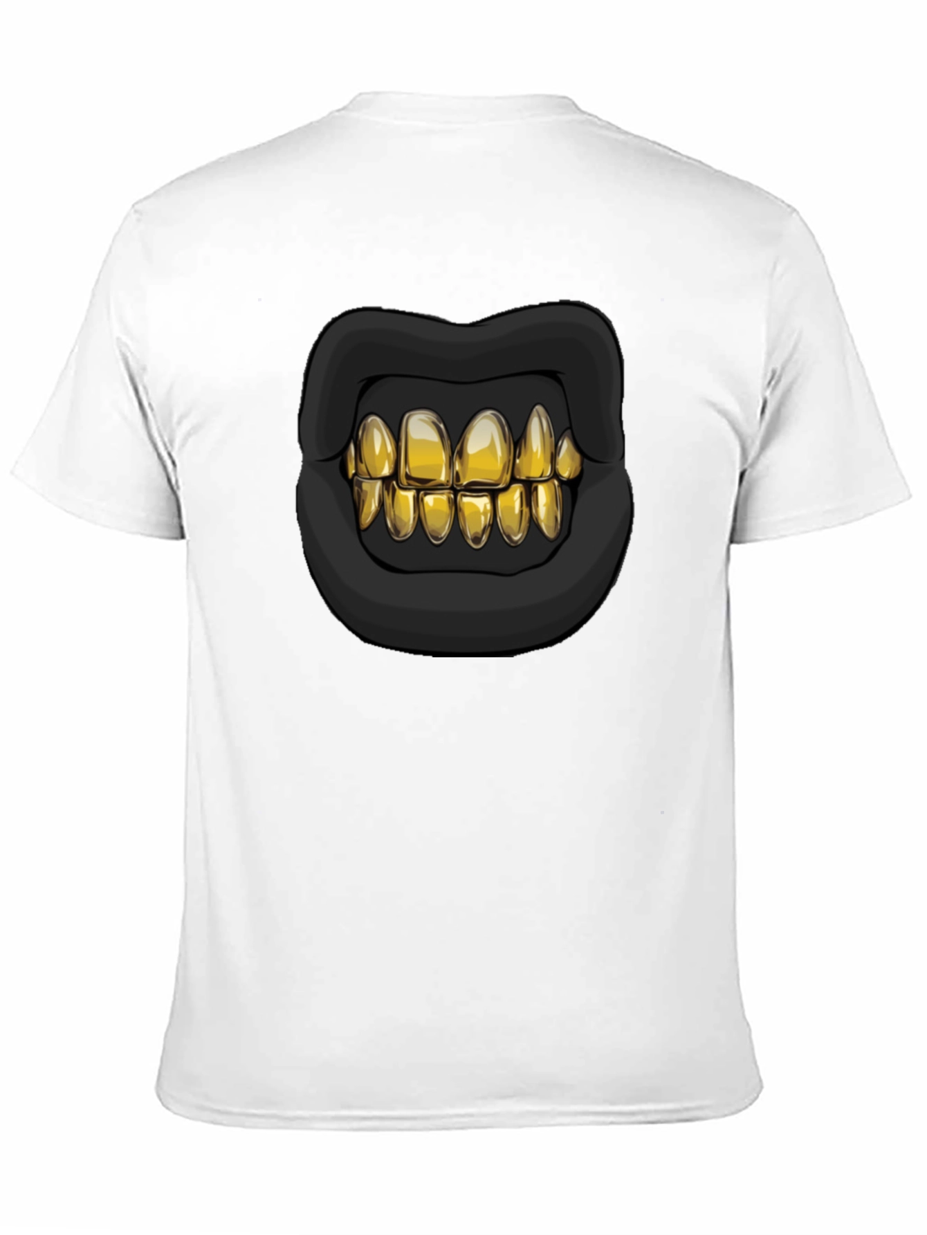 Black Golden Grill T-Shirt - Bold Lip Design view 11