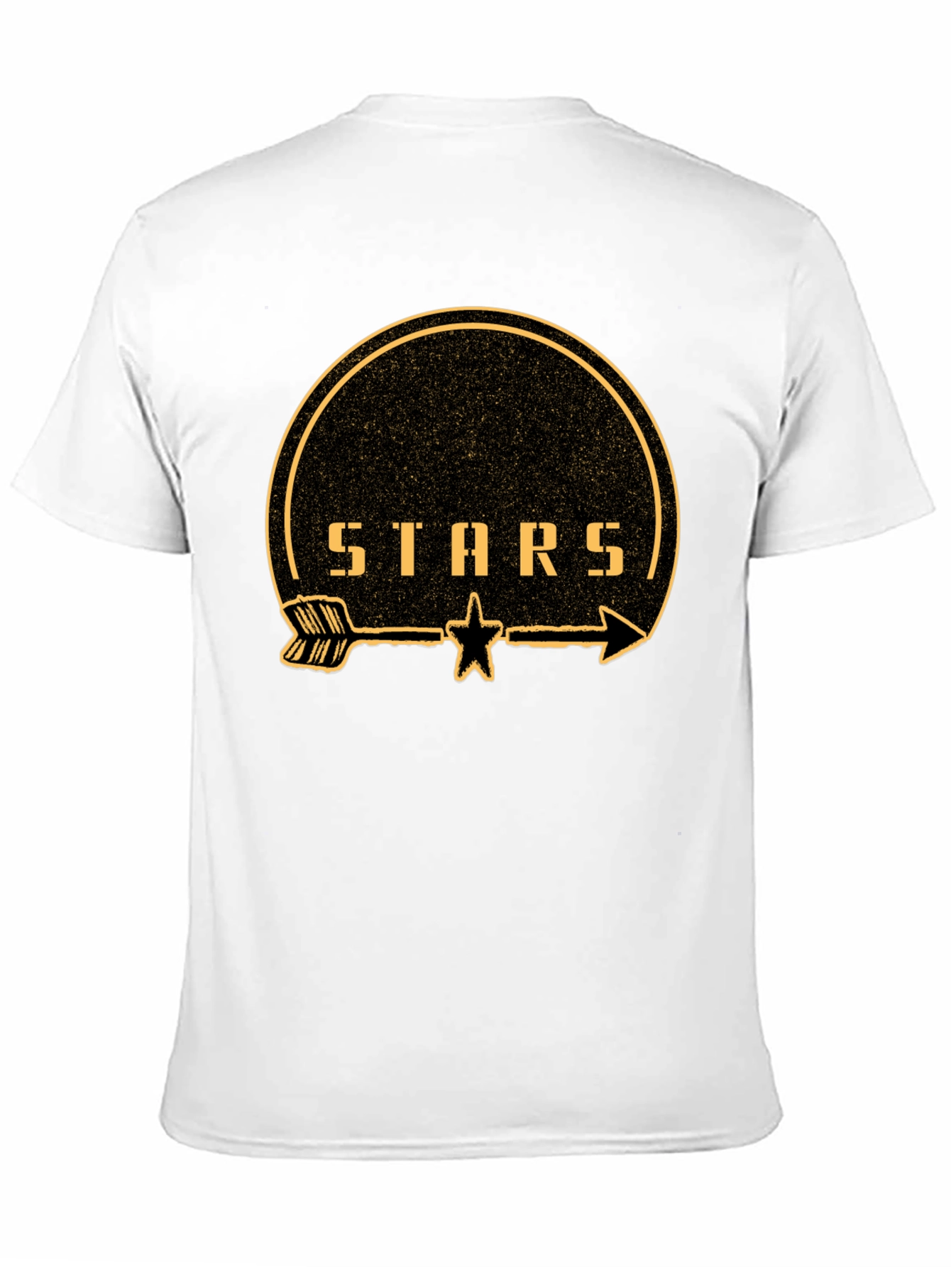 Black Stars Arrow Graphic T-Shirt - Trendy Casual Top view 11