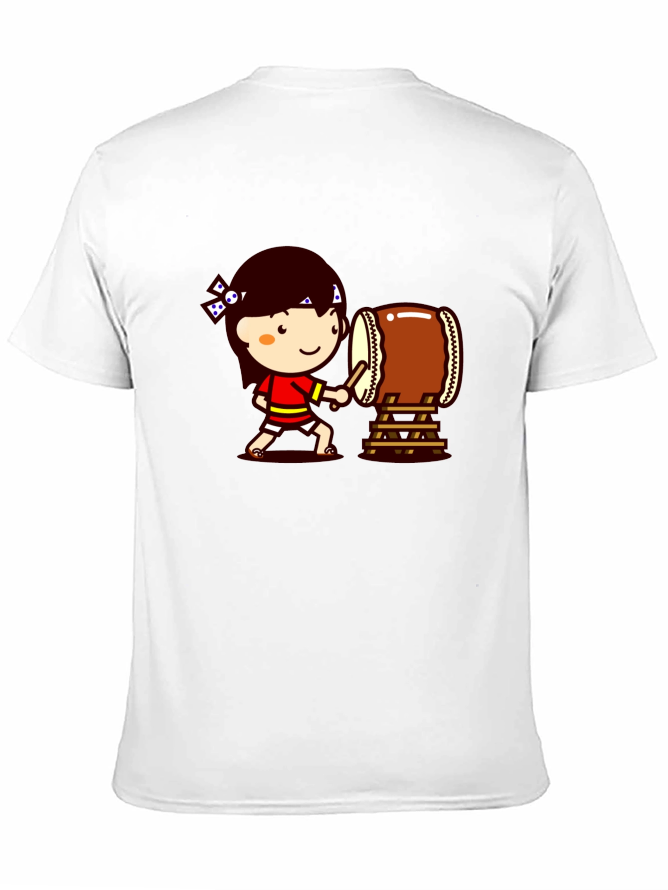 Black Cartoon Drummer Black T-Shirt view 11