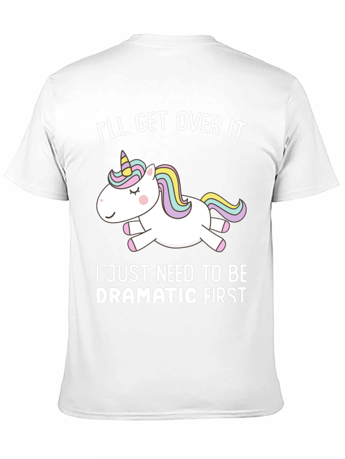 Black Dramatic Unicorn T-Shirt - Funny Graphic Tee view 11