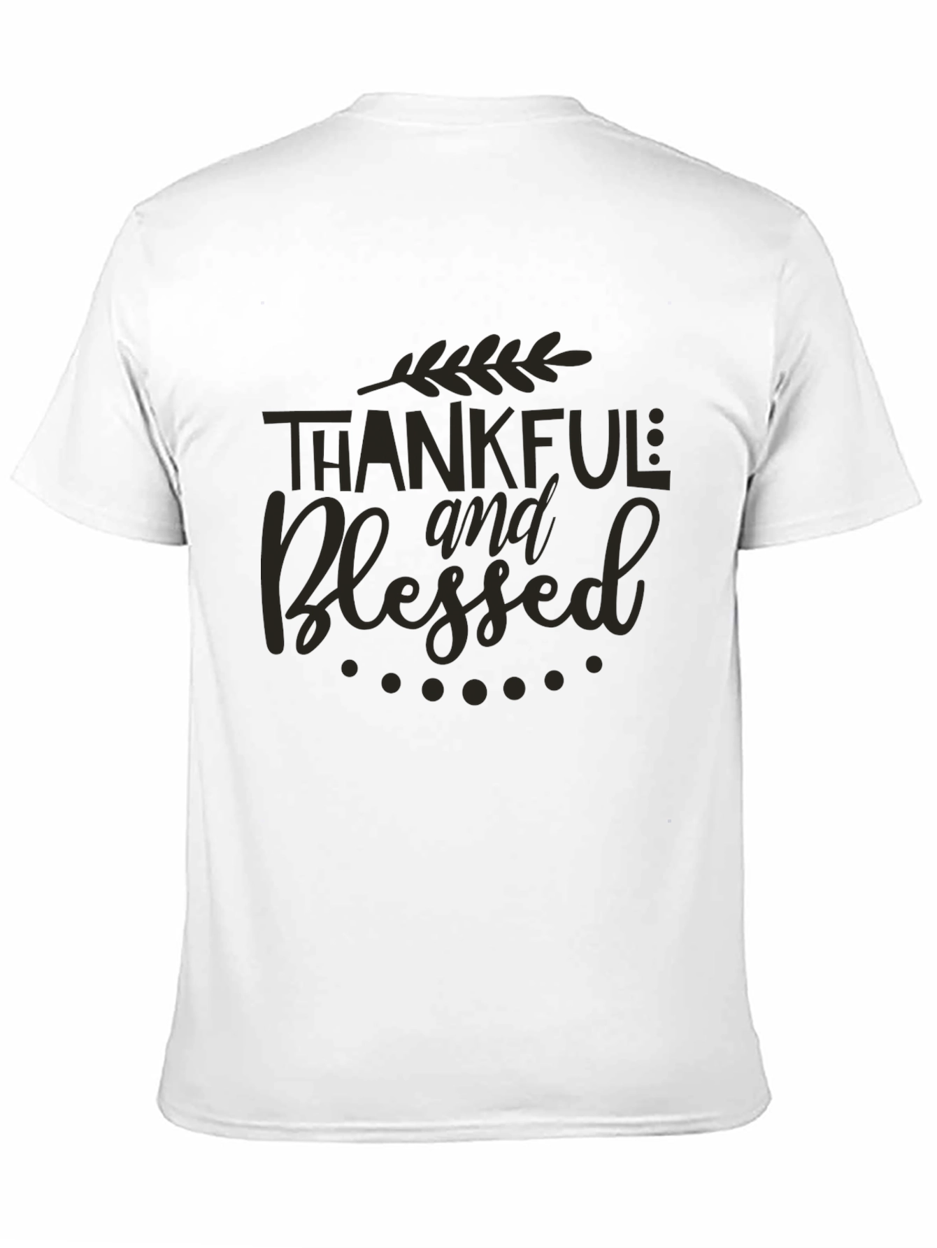 Black Thankful & Blessed Graphic Tee - Soft Cotton Blend view 11