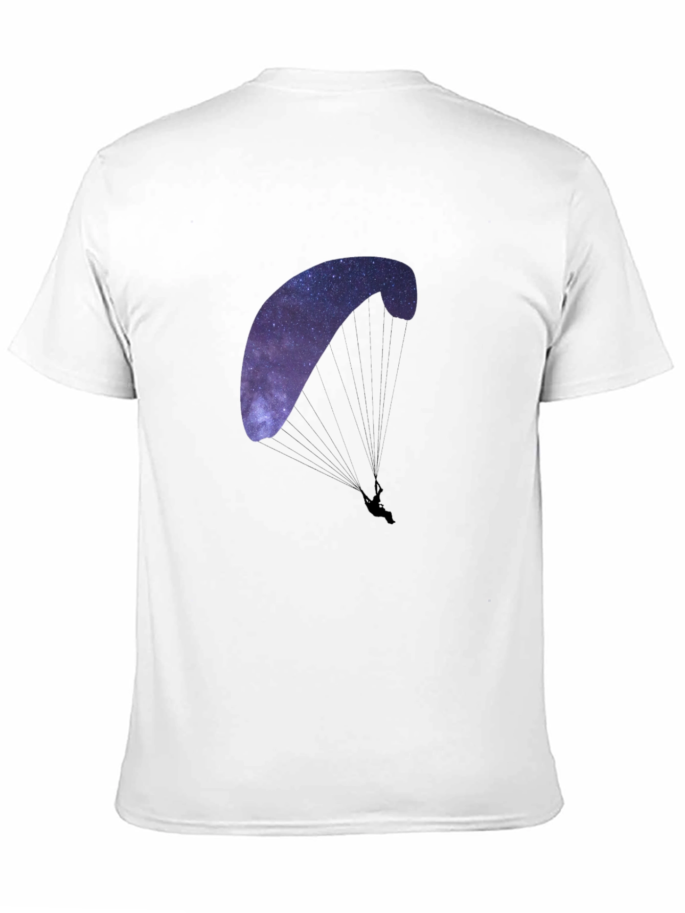 Black Galaxy Paragliding Graphic Tee - Black Cotton Blend view 11