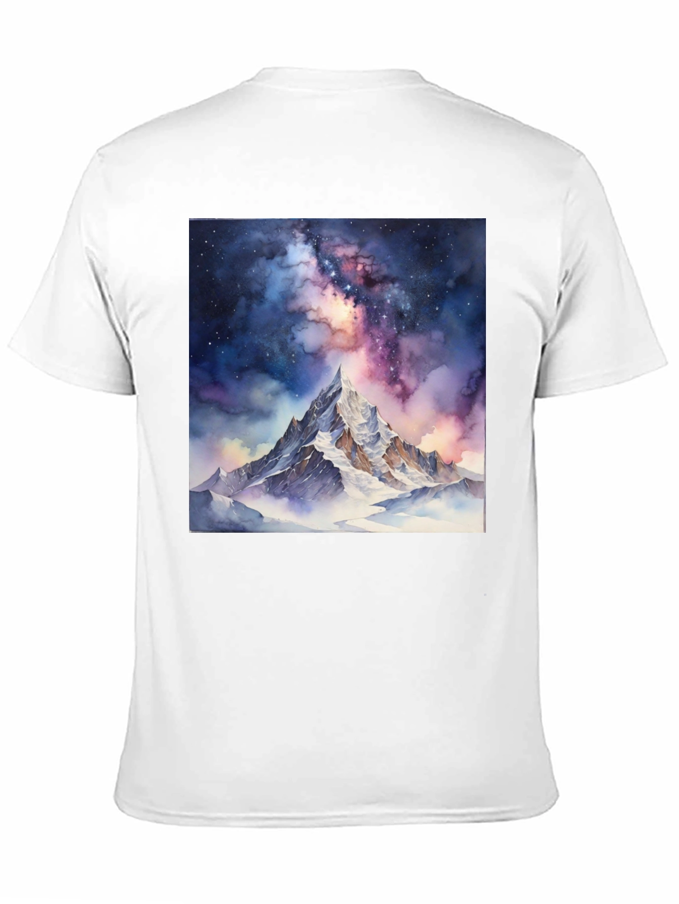 Black Galaxy Mountain Tee - Black Cotton T-Shirt view 11