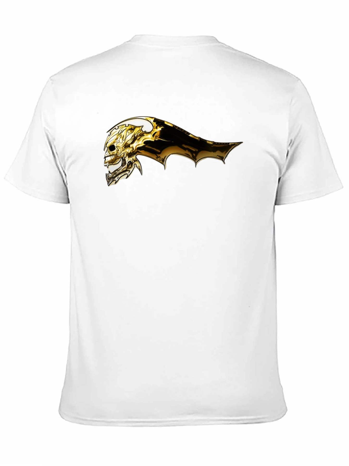 Black Golden Skull Graphic Black T-Shirt view 11