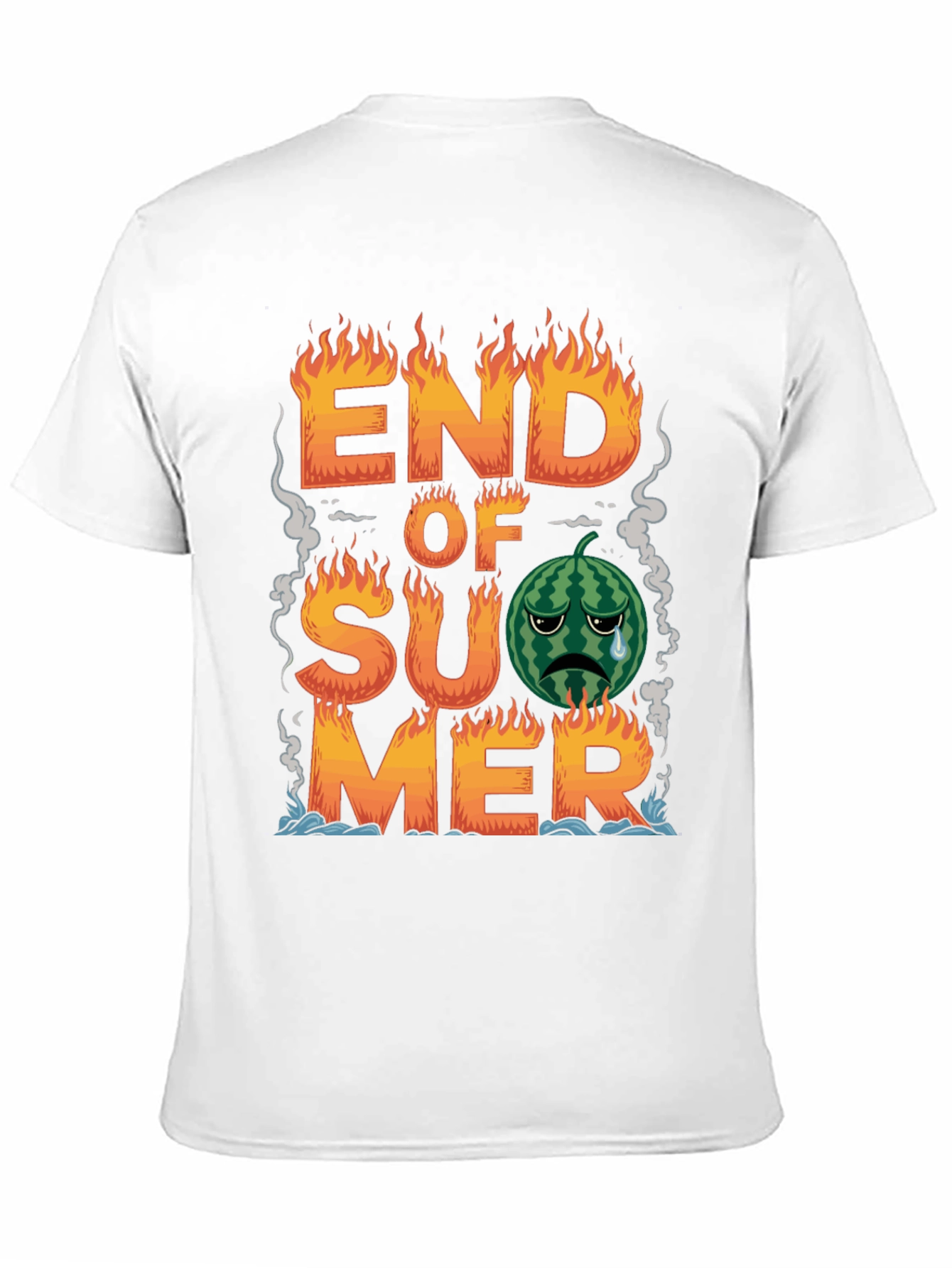 Black End of Summer T-Shirt - Sad Watermelon view 11
