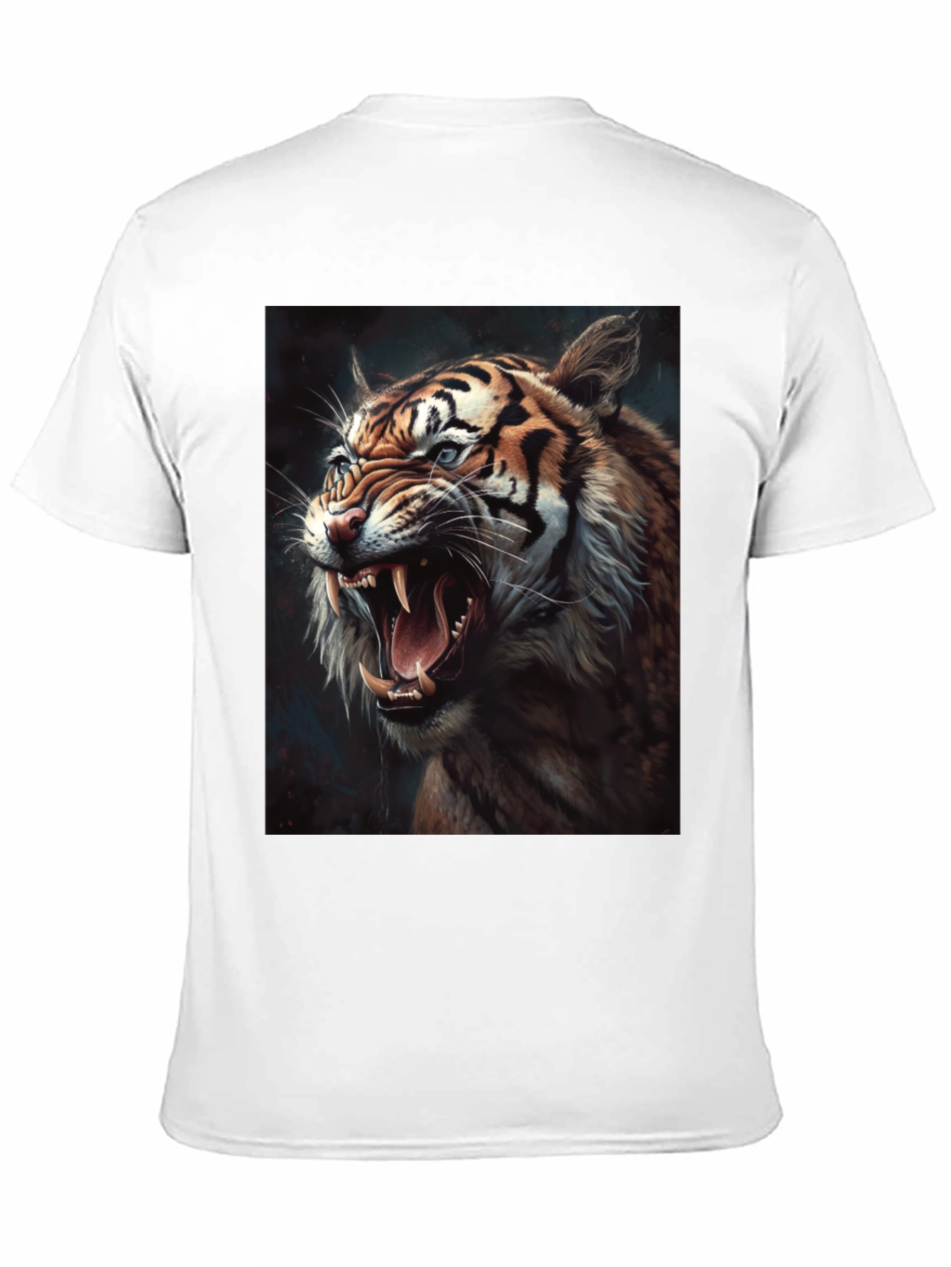 Black Tiger Graphic Print Crew Neck T-Shirt view 11