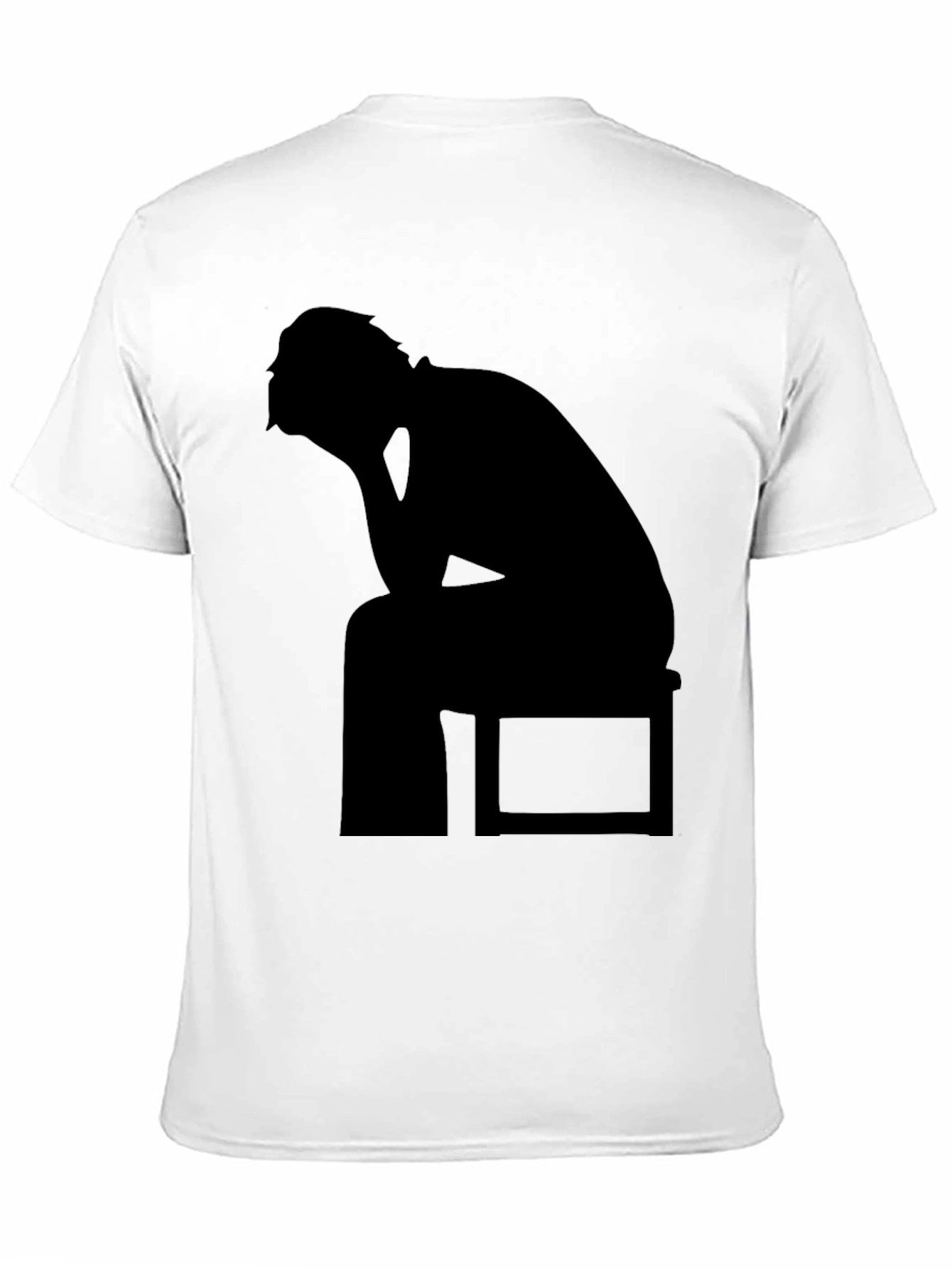 Black Silhouette T-Shirt - Thinking Man Design view 11