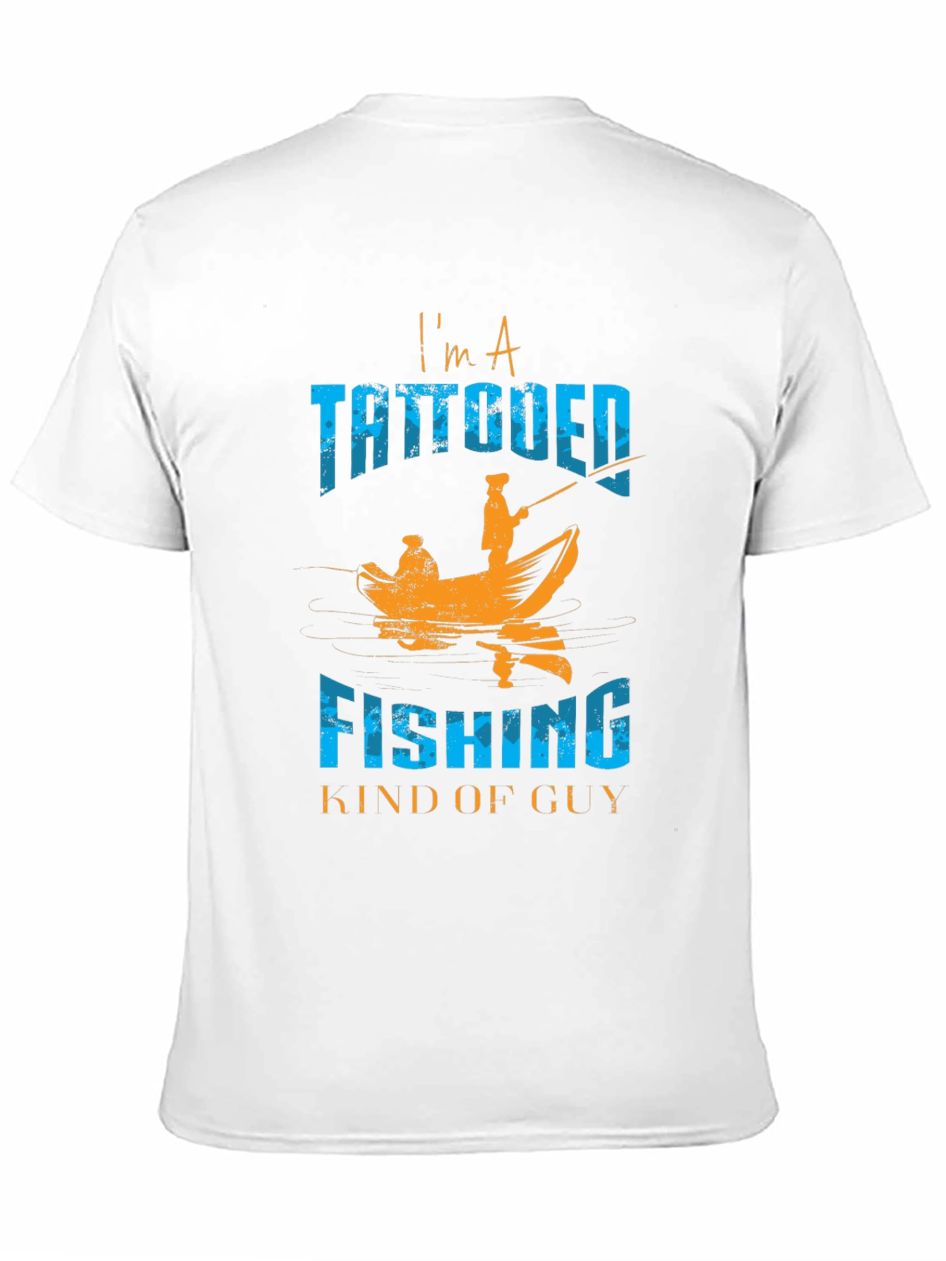 Black Tattooed Fishing Guy Graphic Tee - Black Cotton Blend view 11