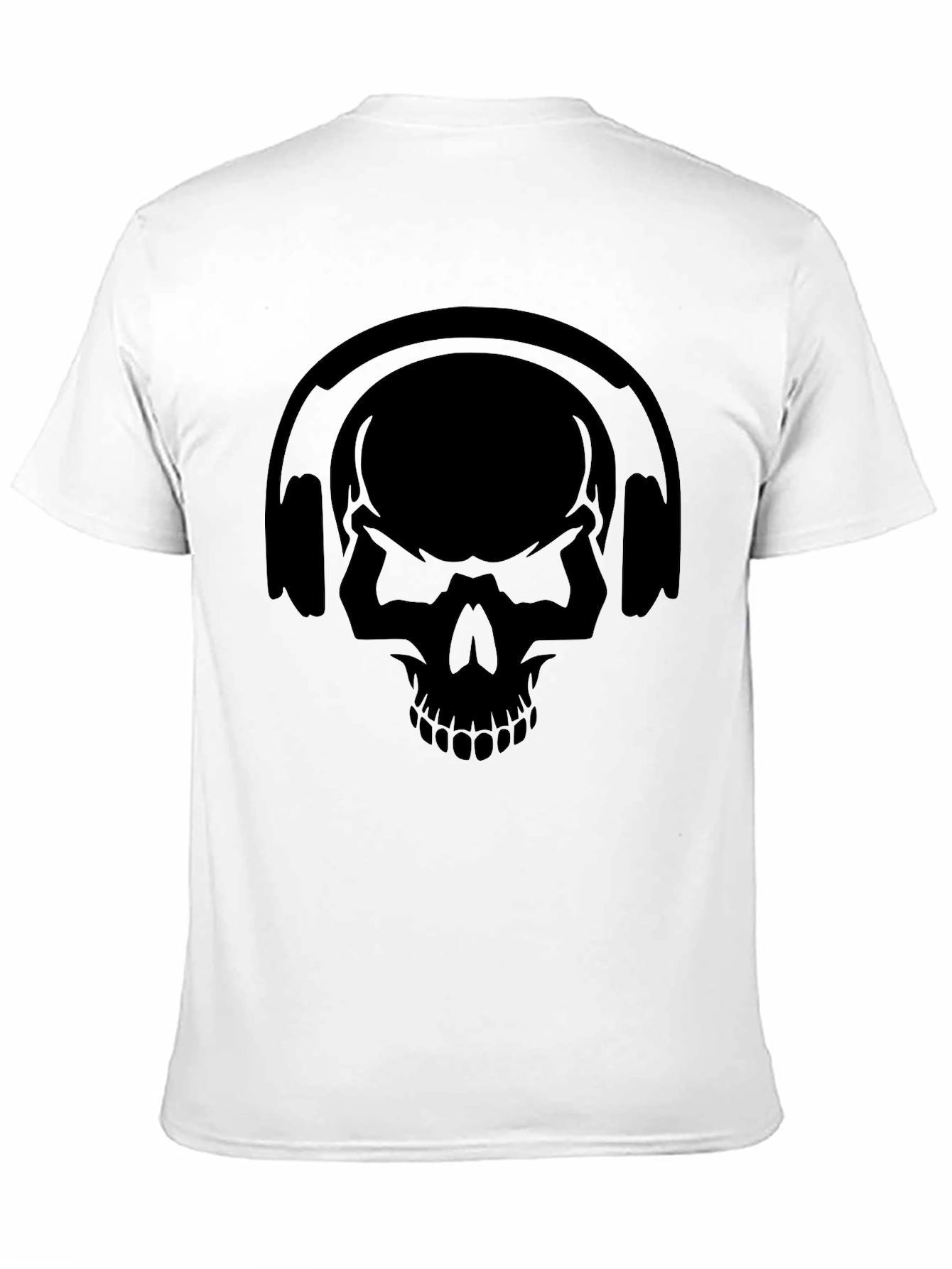 Black Skull Headphones Graphic Tee - Black view 11