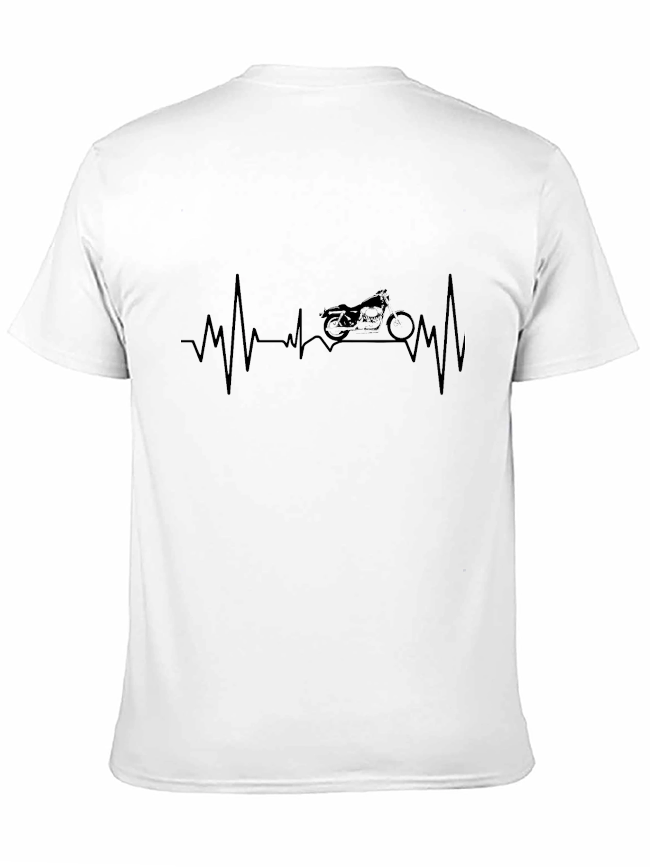 Black Motorcycle Heartbeat Graphic Tee - Black view 11