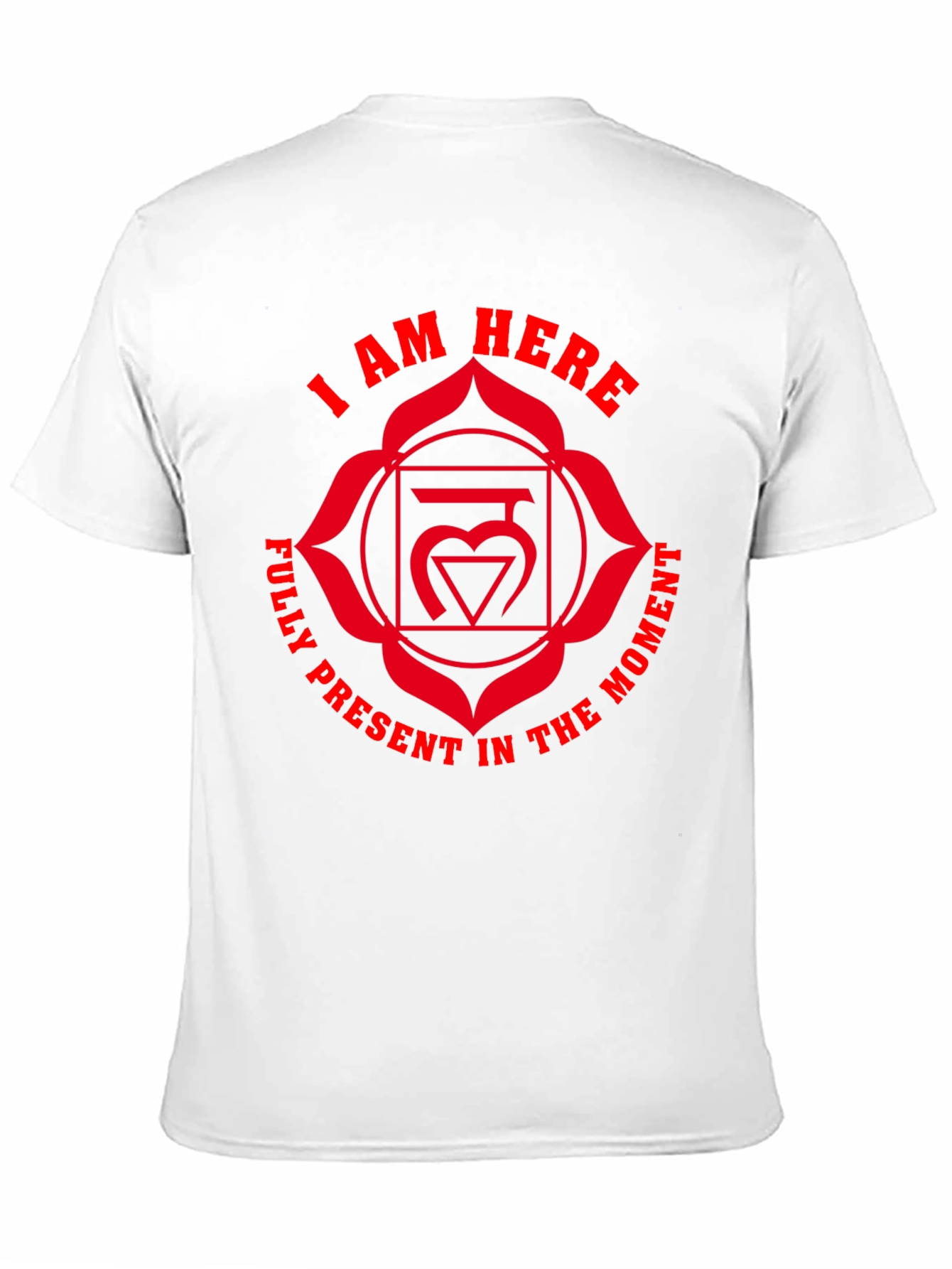 Black I Am Here Chakra T-Shirt - Present Moment Design view 11