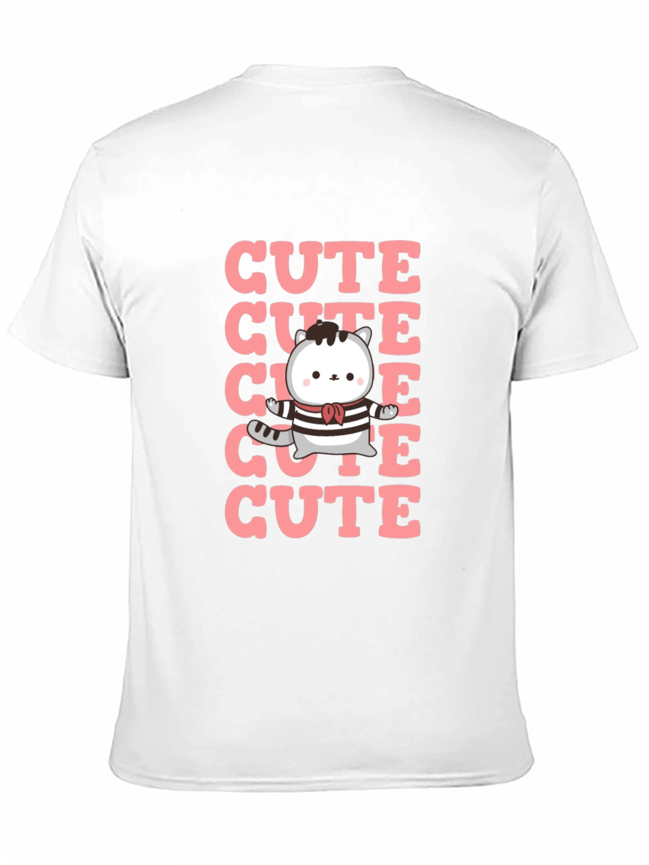Black Cute Cat T-Shirt - Kawaii Kitten Design view 11