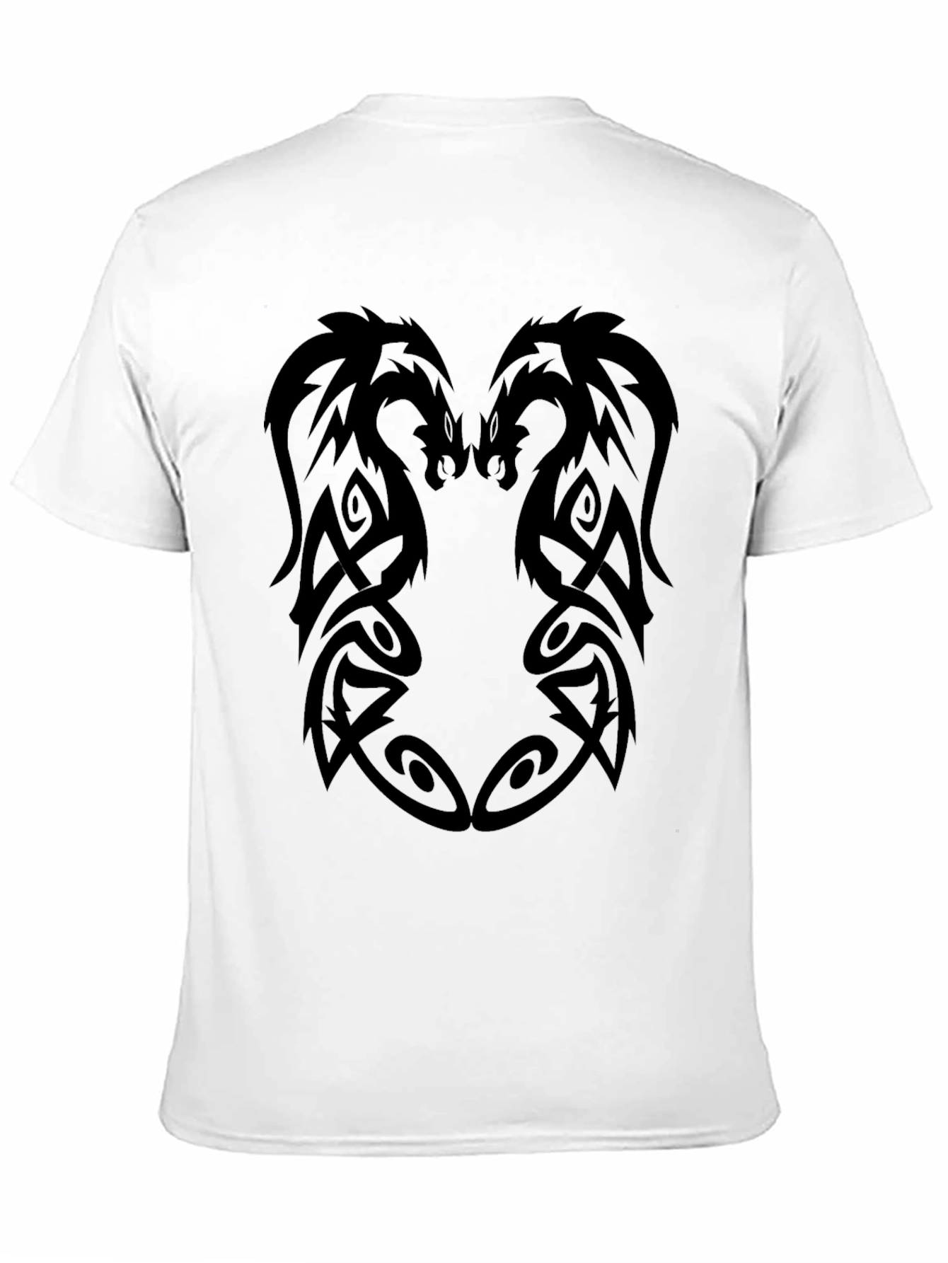 Black Tribal Dragon Graphic Black T-Shirt view 11