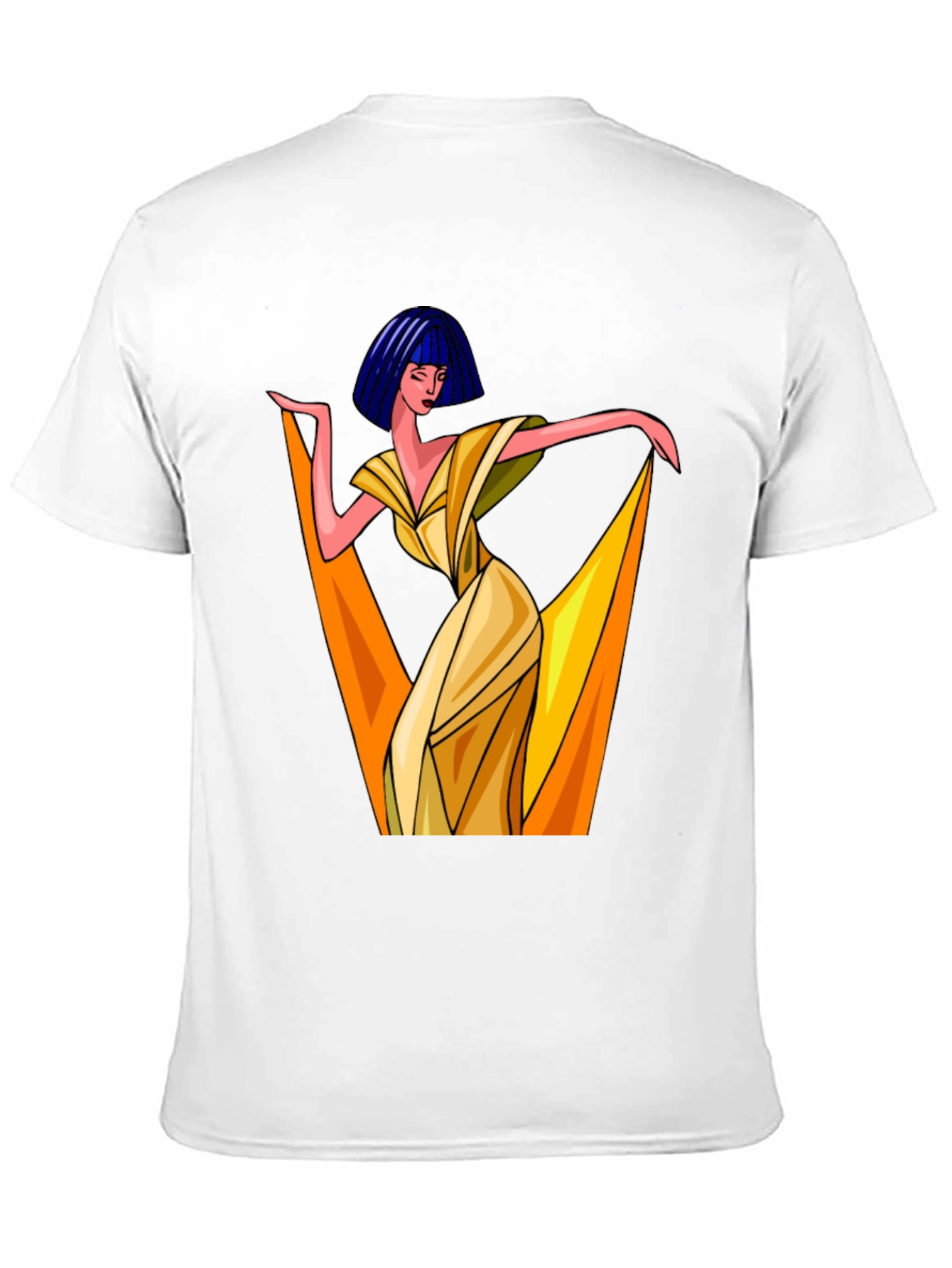 Black Art Deco Woman Graphic Tee - Stylish Black T-Shirt view 11
