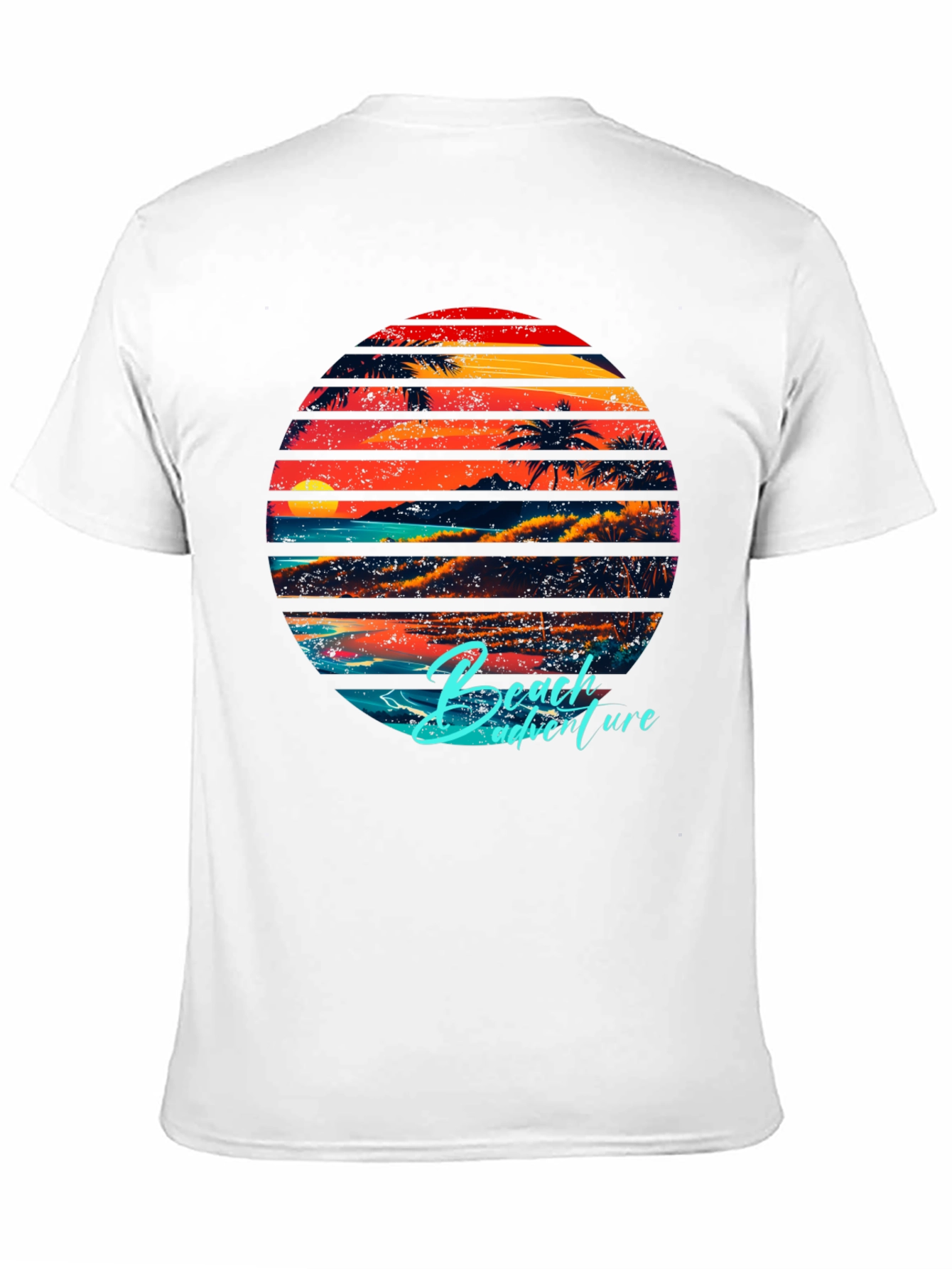 Black Retro Beach Adventure Graphic T-Shirt view 11
