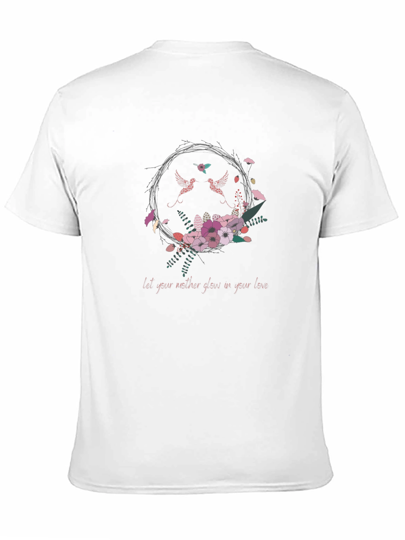 Black Floral Lovebirds Graphic T-Shirt view 11