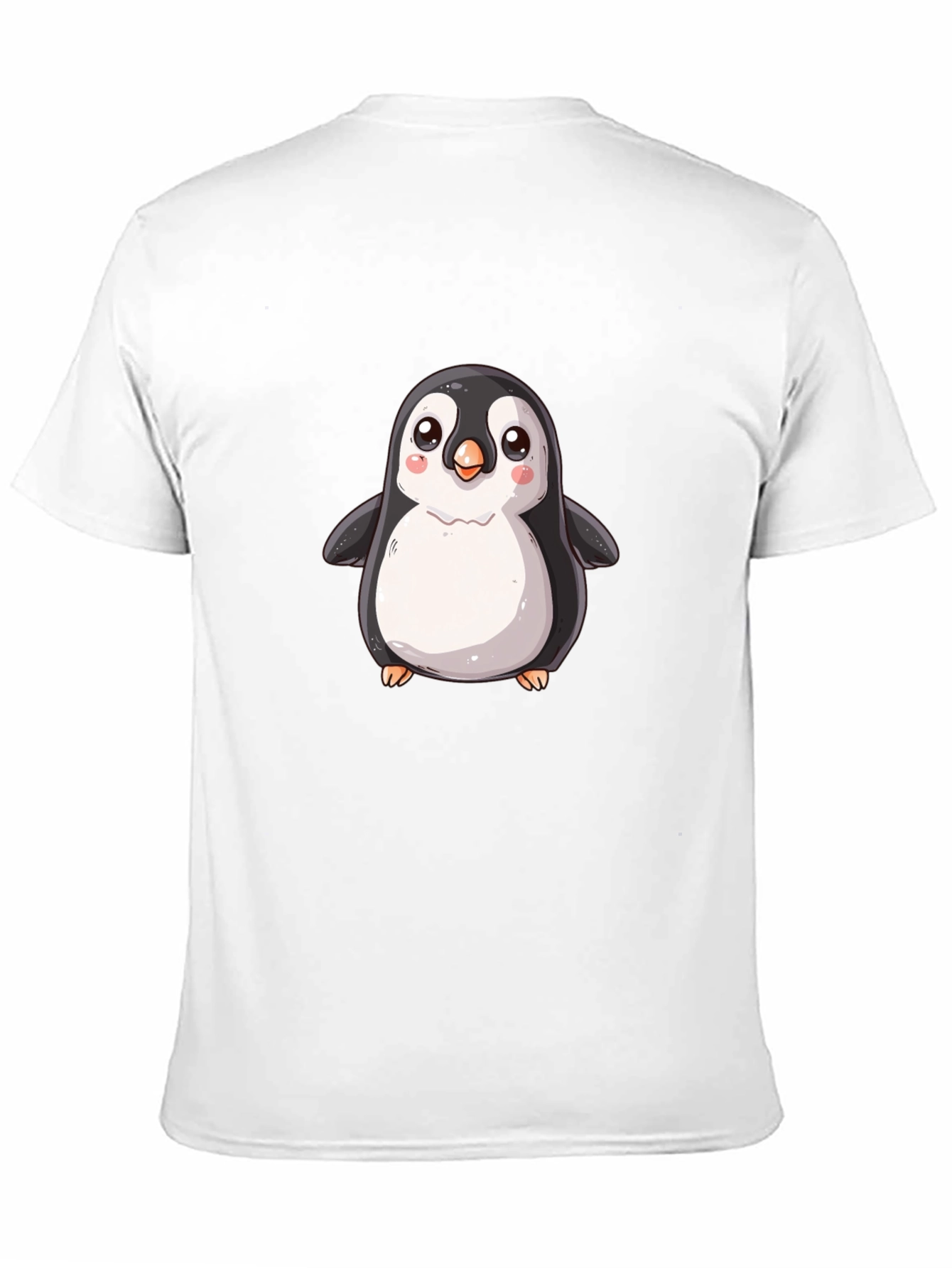 Black Cute Cartoon Penguin Black T-Shirt view 11