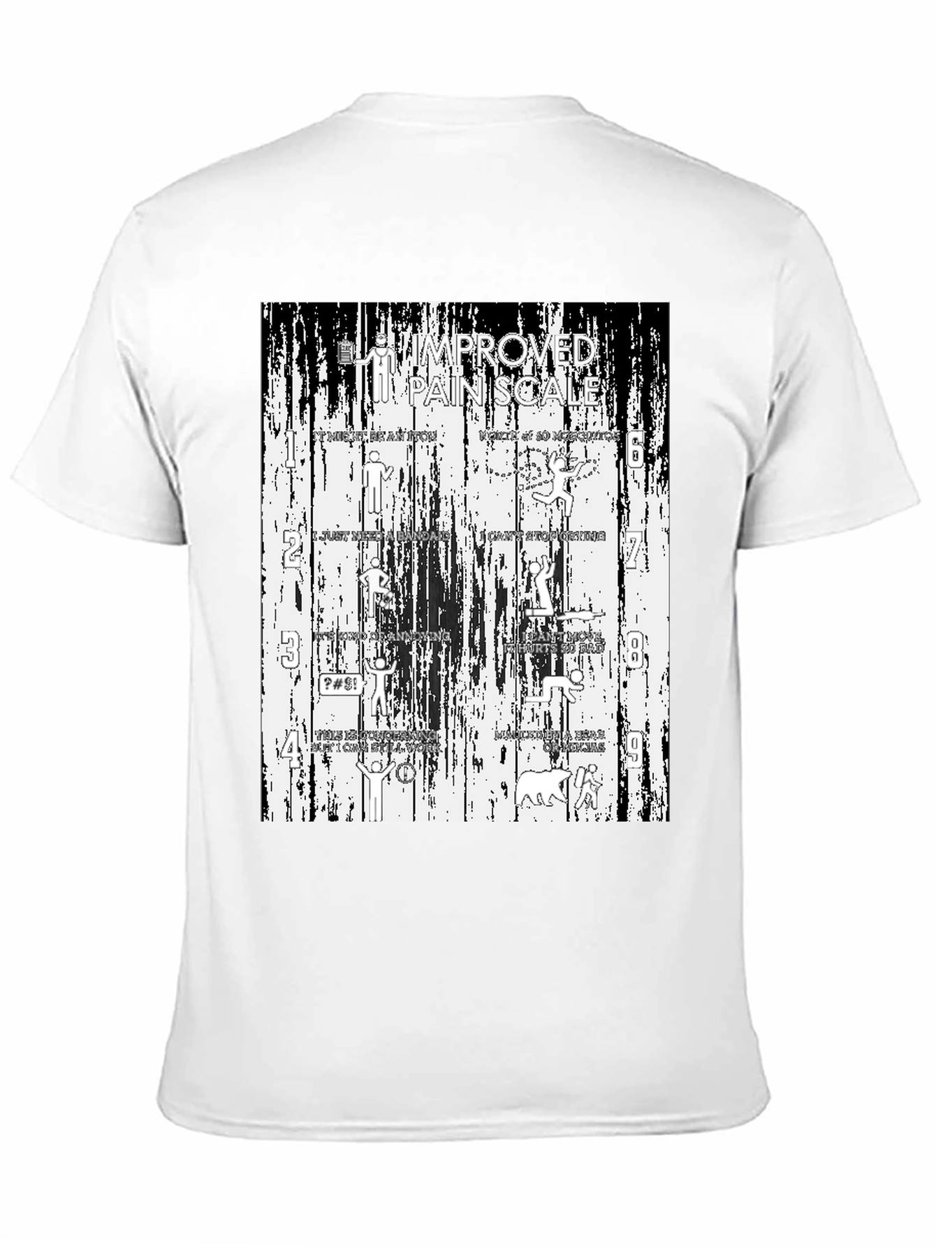 Black Funny "Improved Pain Scale" Graphic Tee view 11