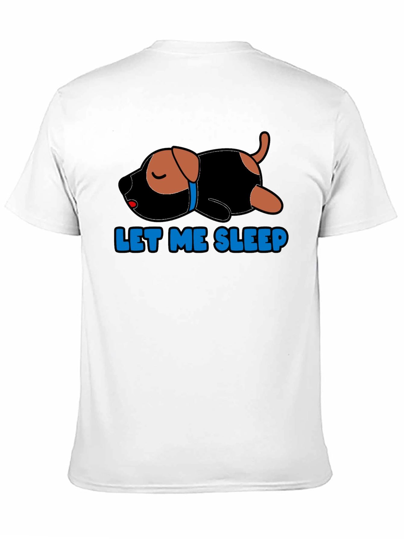 Black Let Me Sleep T-Shirt - Cute Dog Design view 11