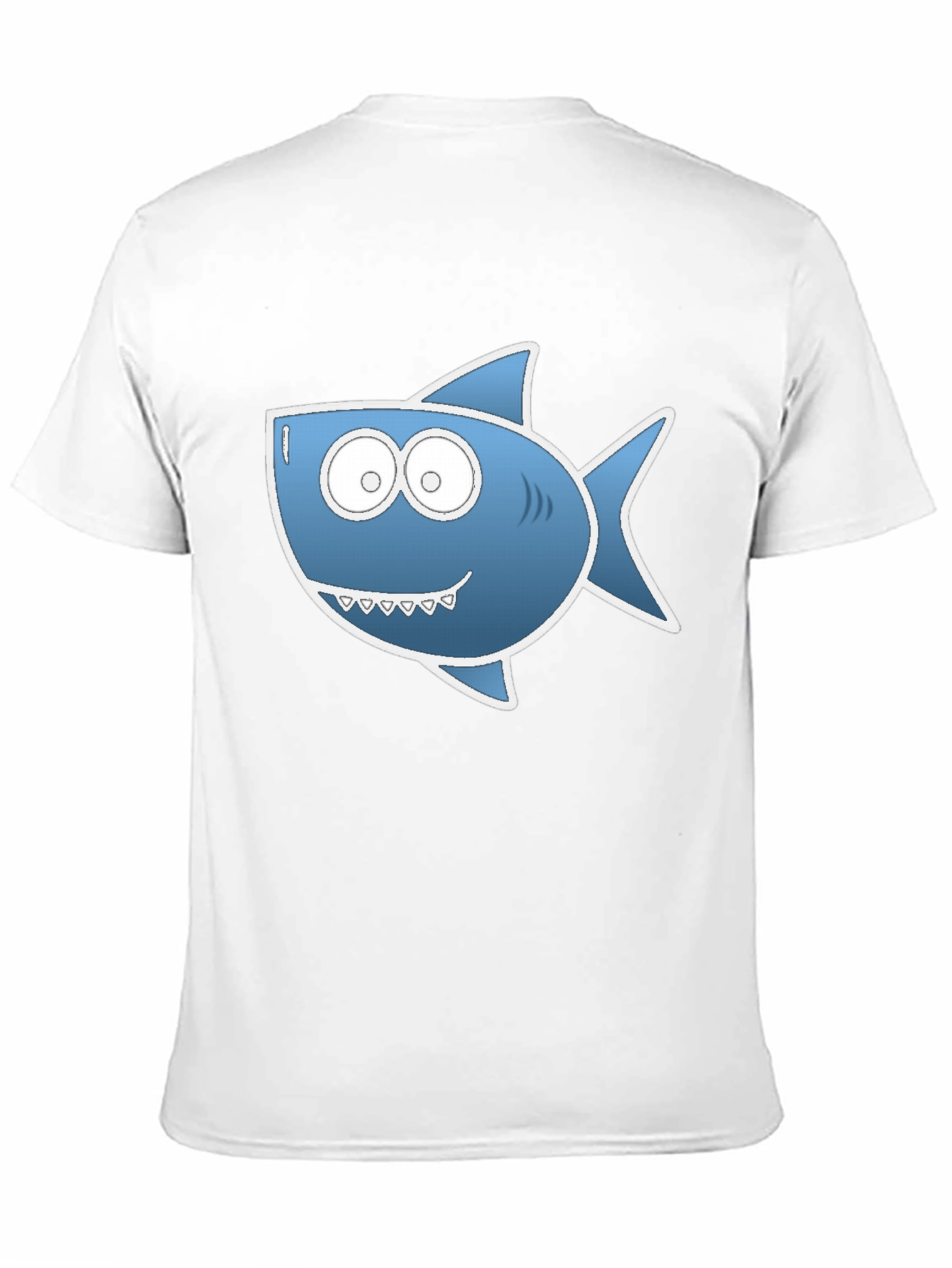 Black Cartoon Shark Graphic Tee - Black Cotton Blend view 11