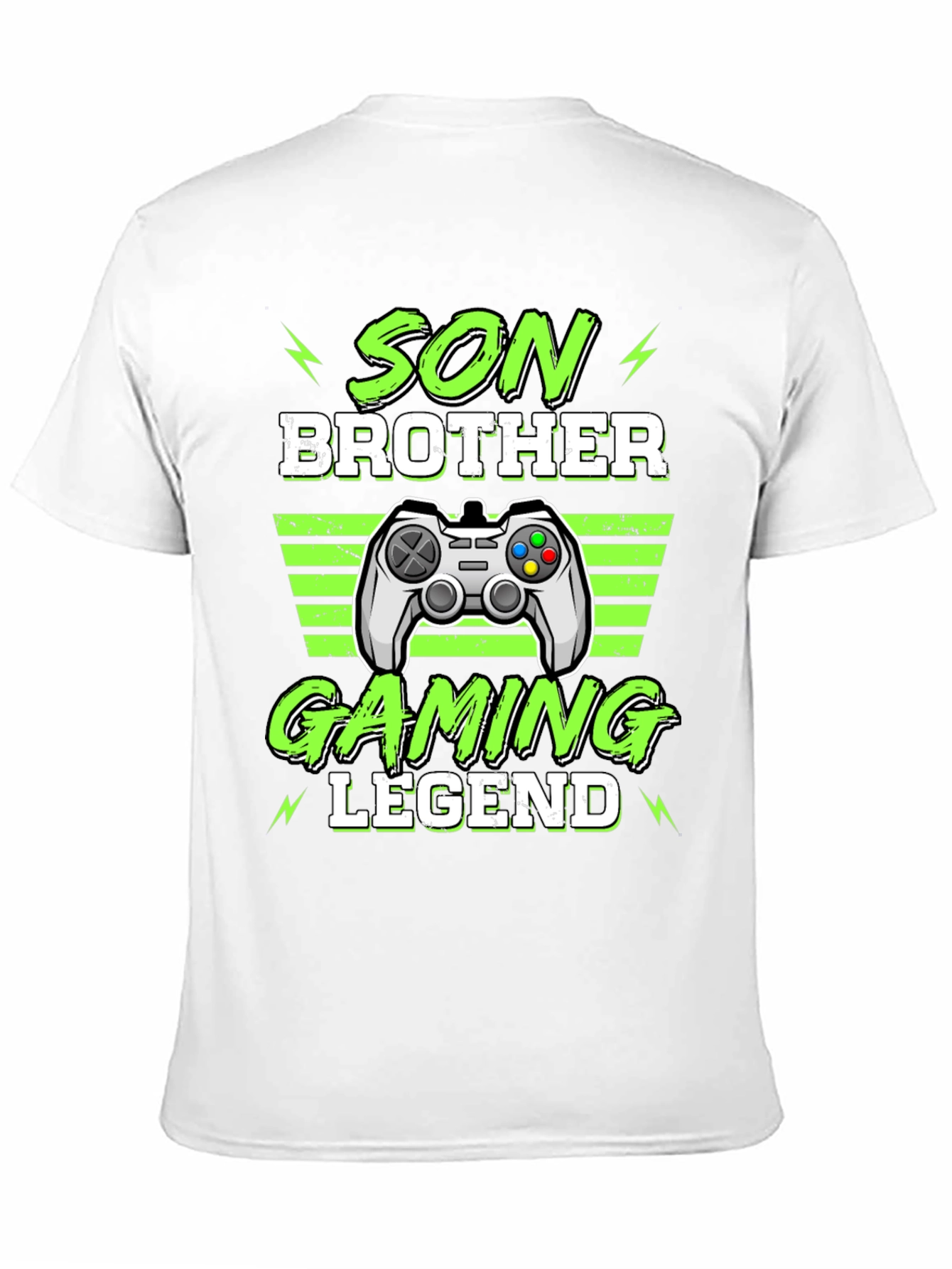 Black Son Brother Gaming Legend Black T-Shirt view 11