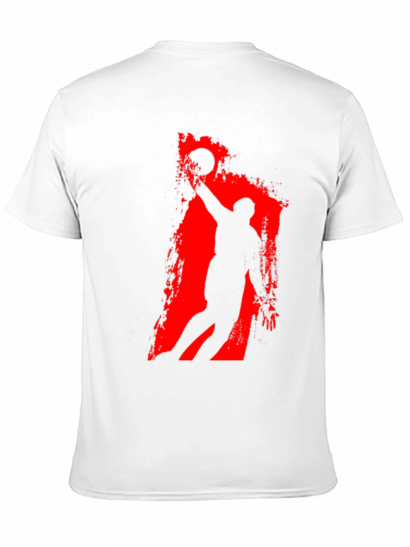 Black Basketball Silhouette Graphic Tee - Black Cotton T-Shirt view 11