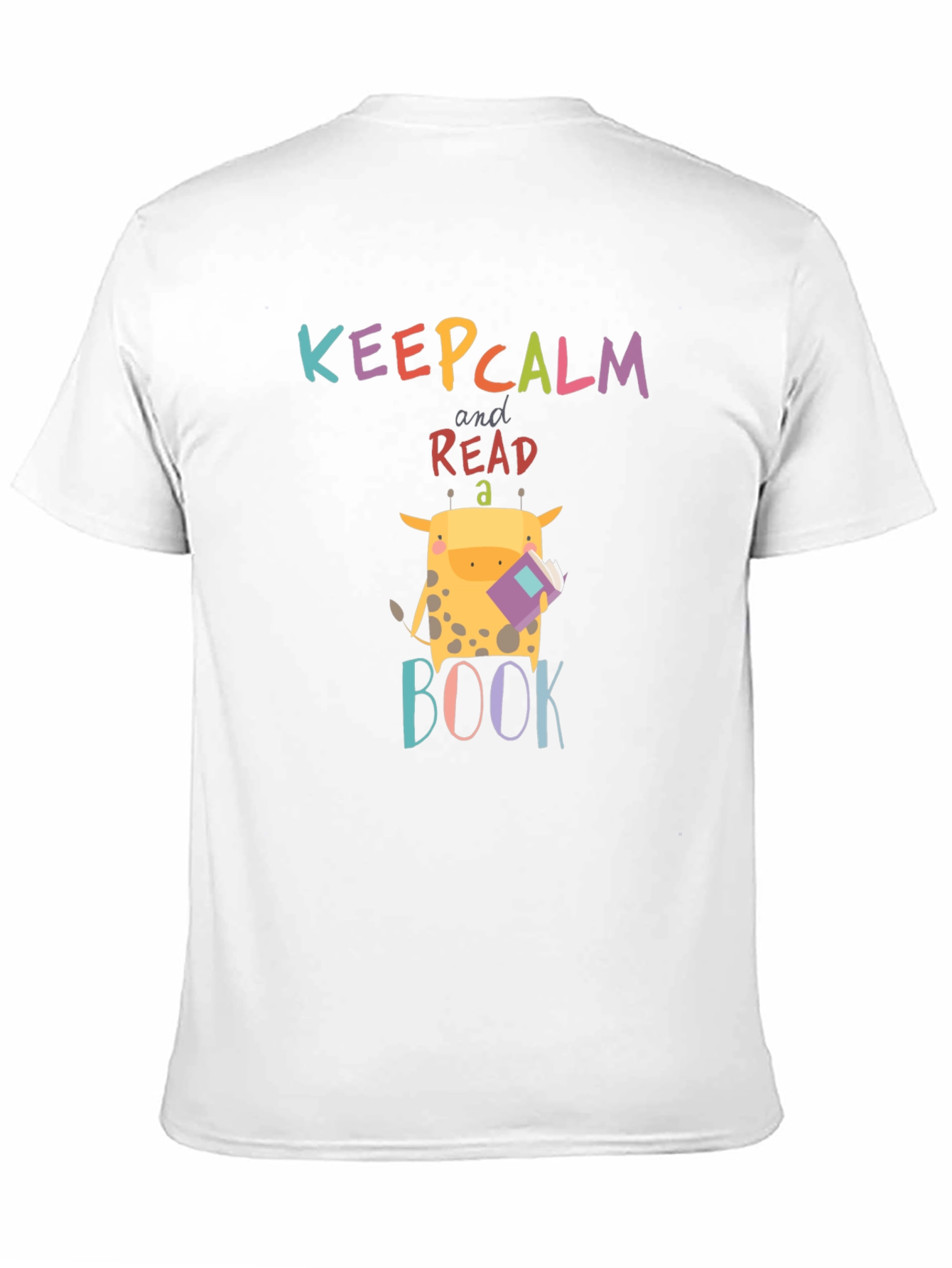 Black Keep Calm Read a Book Giraffe Graphic Tee view 11