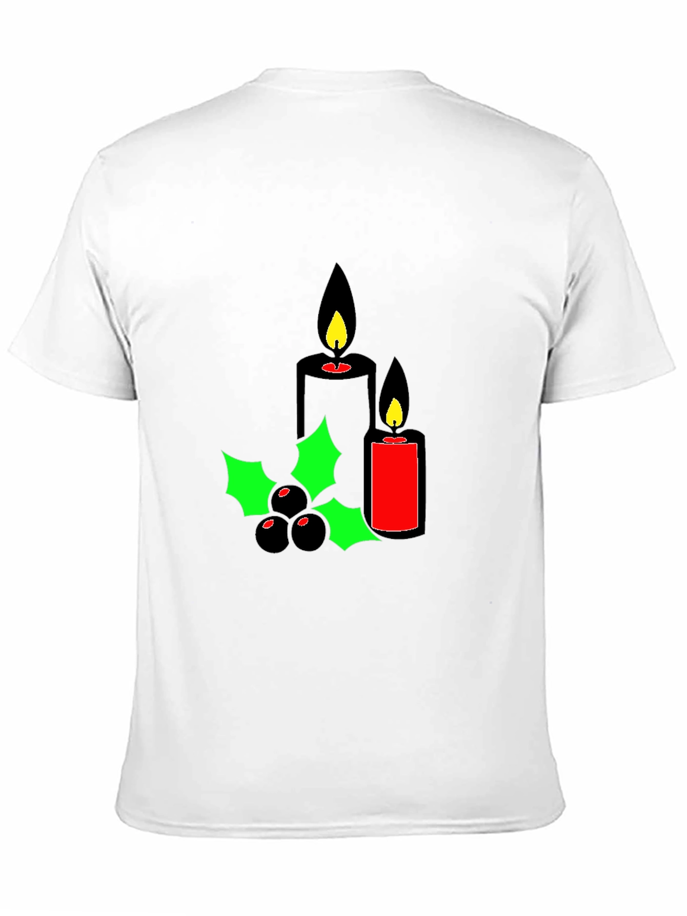 Black Holiday Candles Graphic Tee - Christmas Spirit Shirt view 11