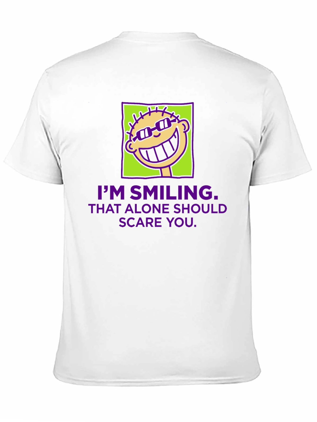 Black Smiling Face Graphic Tee - Funny Sarcastic T-Shirt view 11